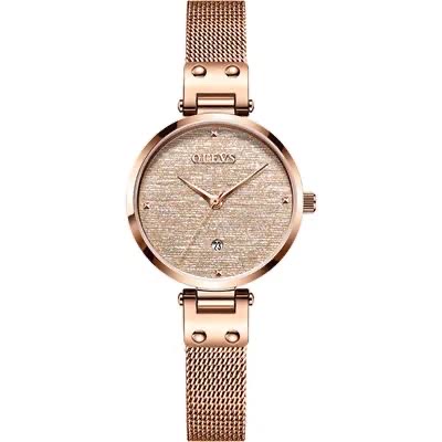 OLEVS 5887 Ladies Mesh Chain Watch- Rose Golden Dial- Rose Golden Bezel- Rose Golden Chain- TF Code OL950CF_img_1
