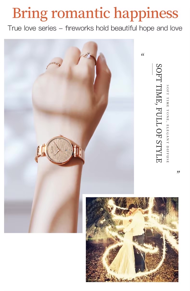 OLEVS 5887 Ladies Mesh Chain Watch- Rose Golden Dial- Rose Golden Bezel- Rose Golden Chain- TF Code OL950CF_img_4