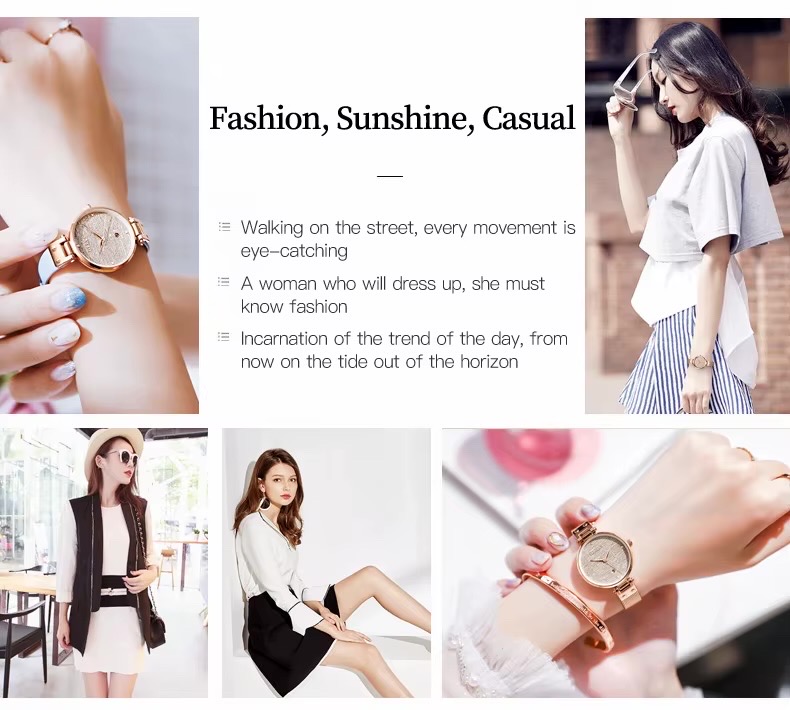 OLEVS 5887 Ladies Mesh Chain Watch- Rose Golden Dial- Rose Golden Bezel- Rose Golden Chain- TF Code OL950CF_img_6