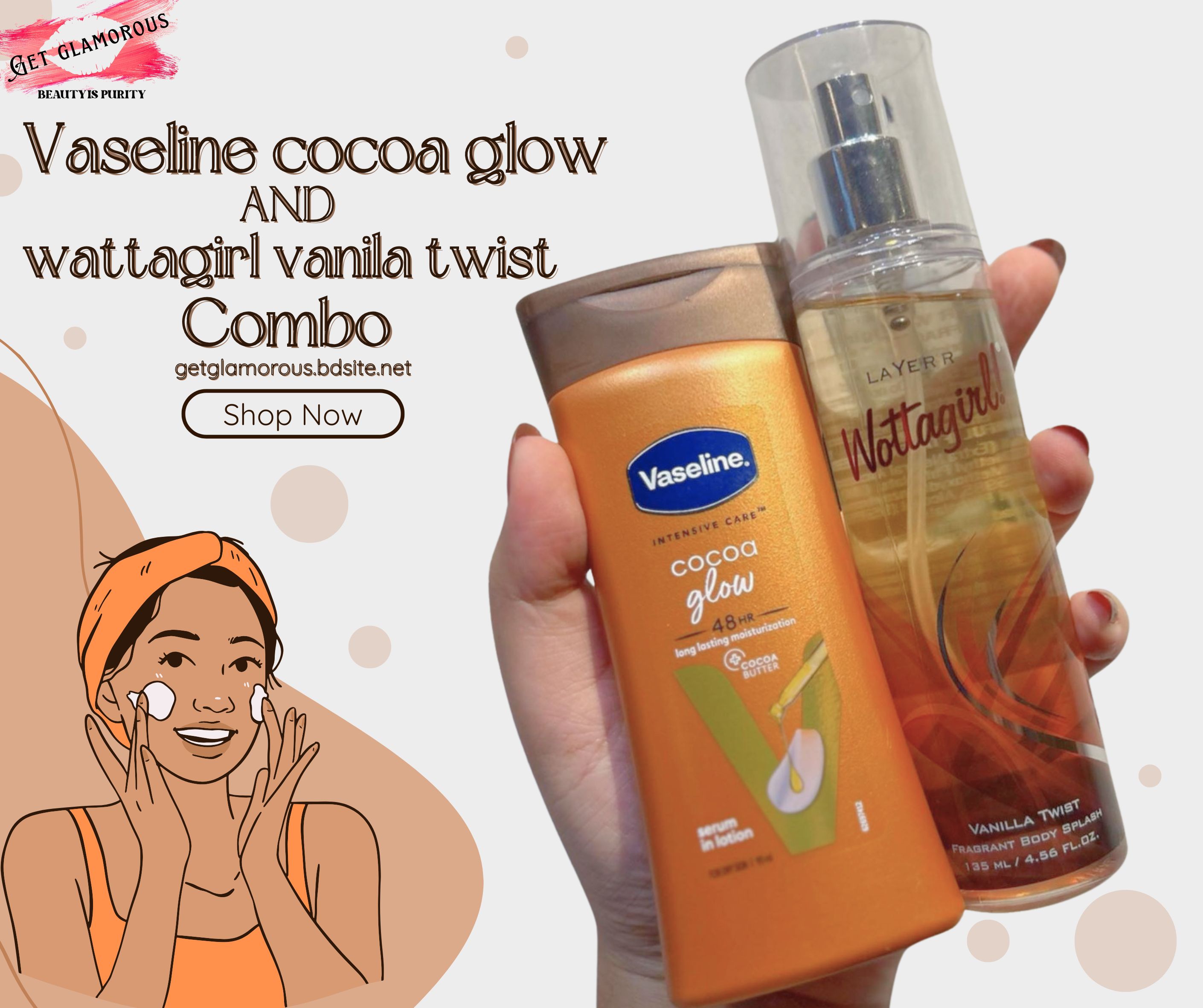 Vaseline Cocoa Glow + Wottagirl Vanilla Twist
