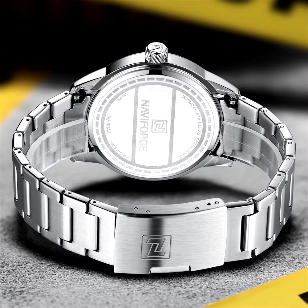 Naviforce 8044 Gents Chain Watch - Blue Dial- Silver Bezel- Silver Chain- TF Code NF937CM_img_4