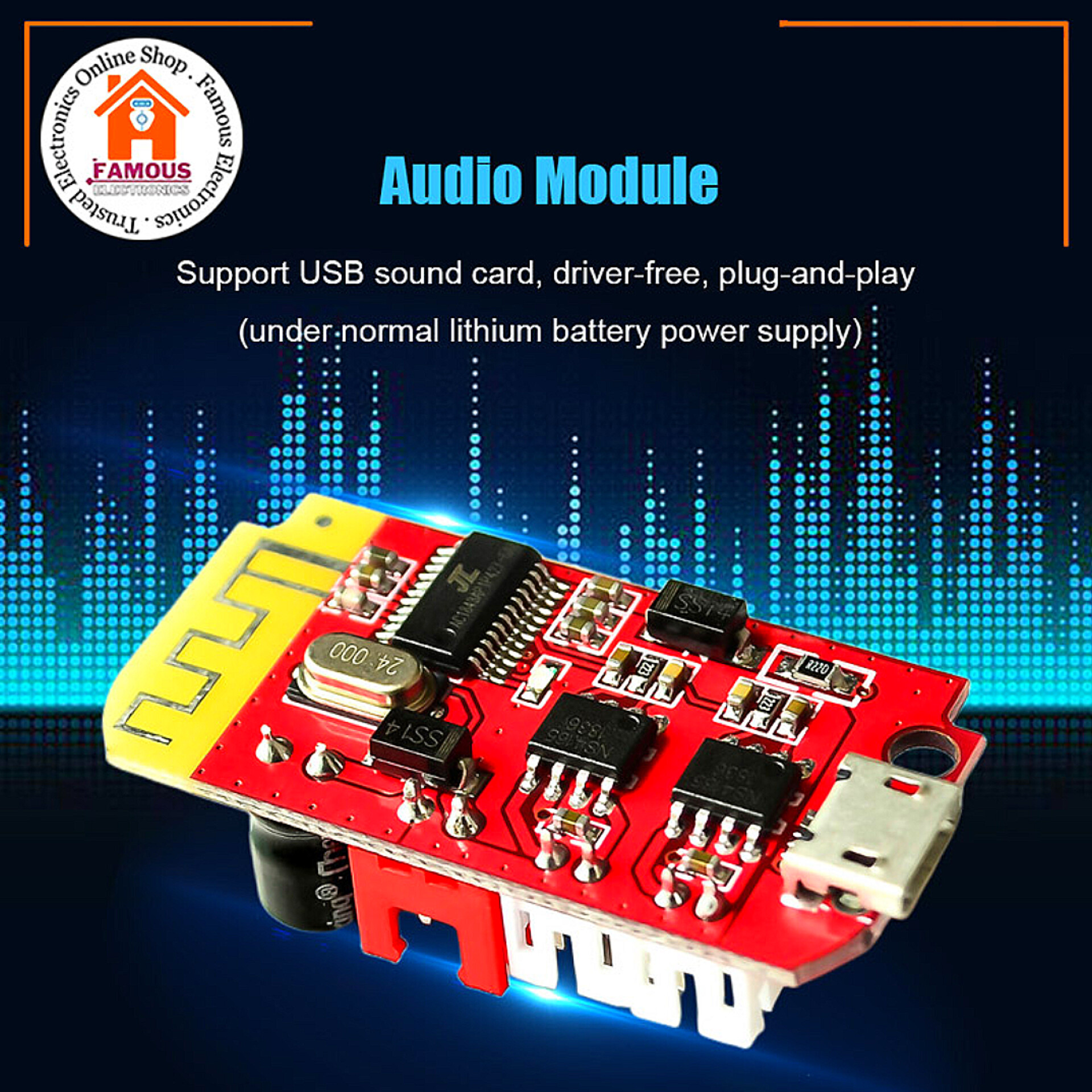 CT-14 Micro USB DC 3.7V 5V 3W Digital Audio Amplifier Board Double Dual Plate DIY Bluetooth Speaker Modification Sound Module_img_1