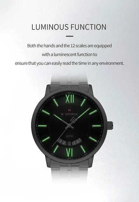 Naviforce 9238 Gents Chain Watch- Blue Dial- Silver Bezel- Silver Chain- TF Code NF935CM_img_4