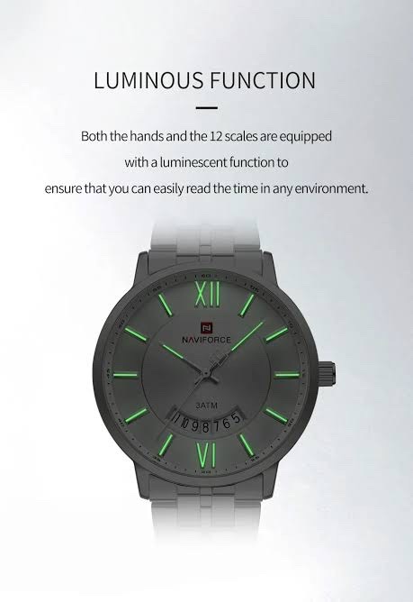 Naviforce 9238 Gents Chain Watch- Silver Dial- Rose Golden Bezel- Silver+Rose Golden Chain- TF Code NF936CM_img_5