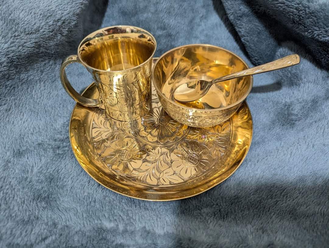 অন্নপ্রাশন নকশা সেট পিতল - Image 1