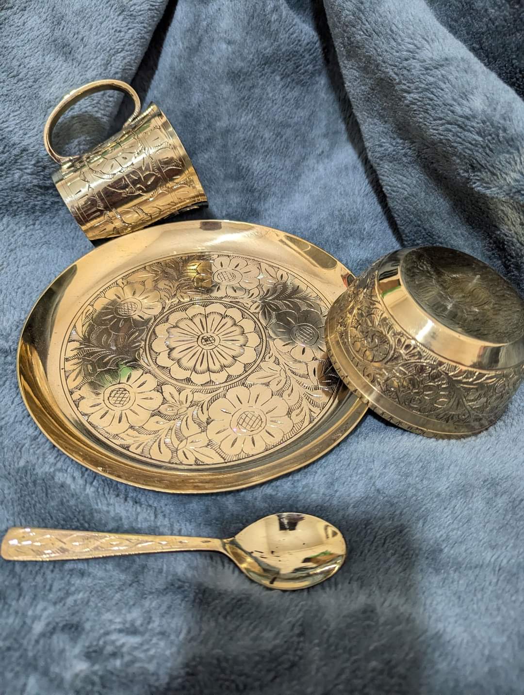 অন্নপ্রাশন নকশা সেট পিতল - Image 5