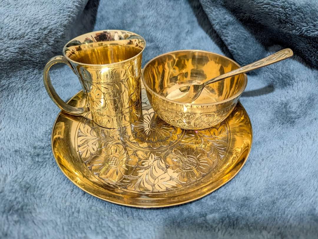 অন্নপ্রাশন নকশা সেট পিতল - Image 6