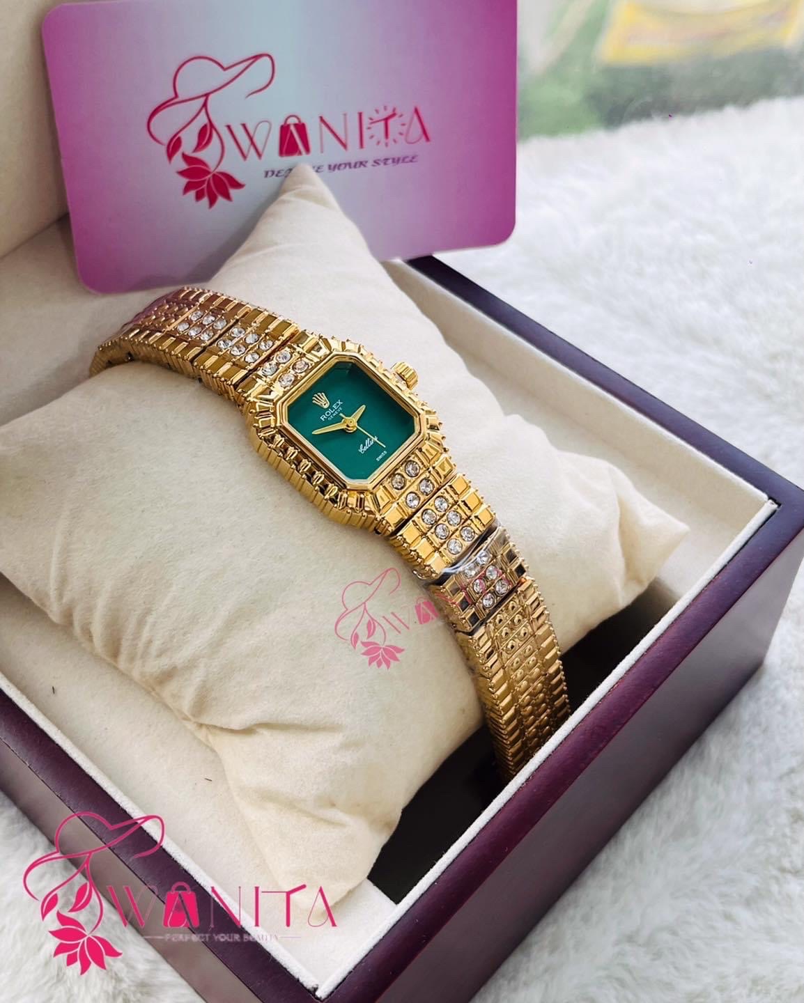 Premium Rolex Ladies Green Dial Watch