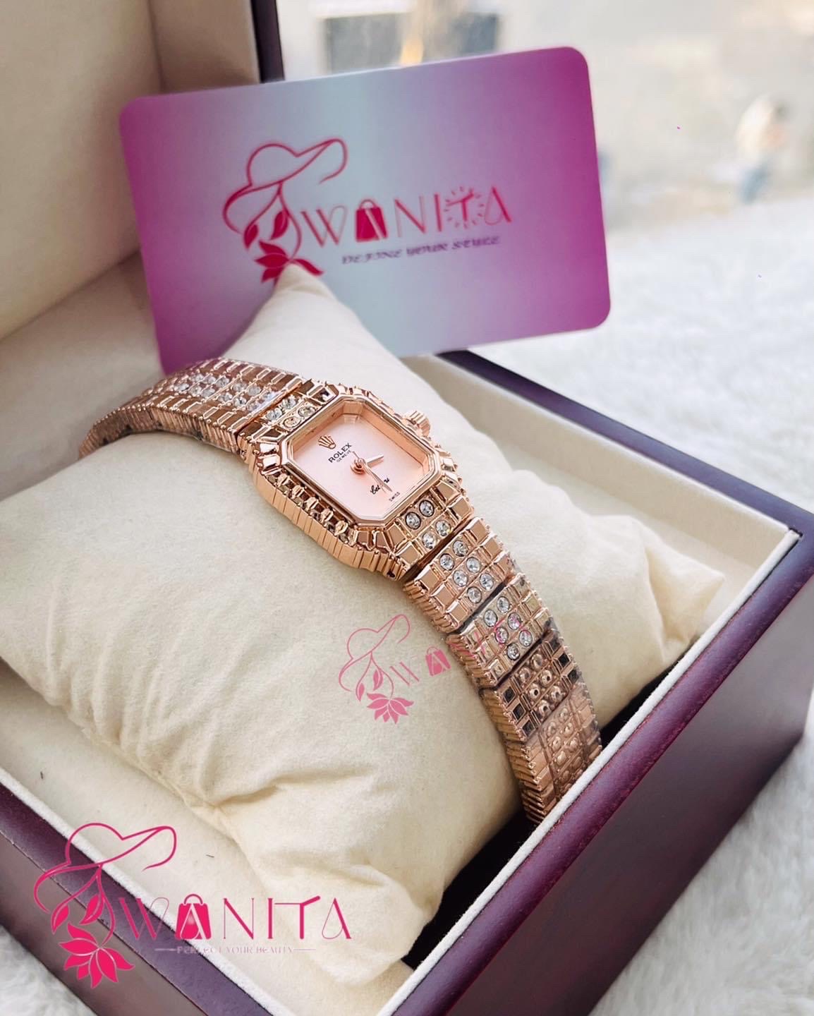 Premium Rolex Ladies Pink Dial Watch