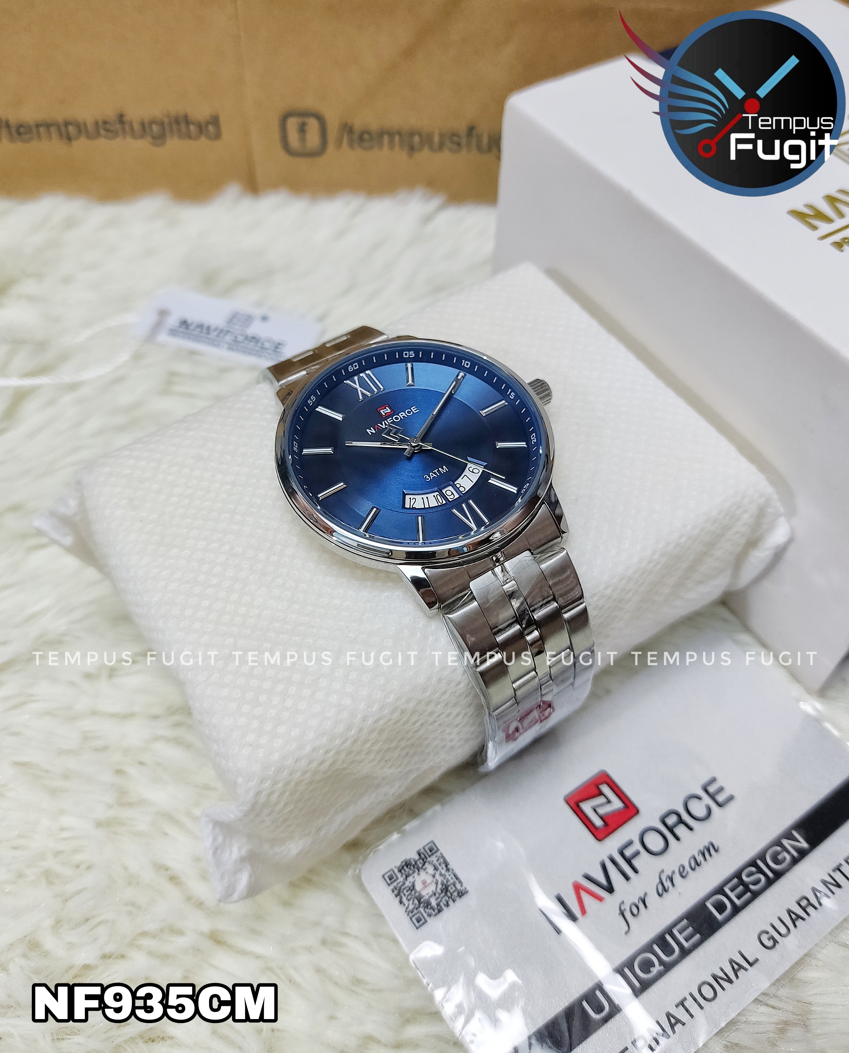 Naviforce 9238 Gents Chain Watch- Blue Dial- Silver Bezel- Silver Chain- TF Code NF935CM_img_13