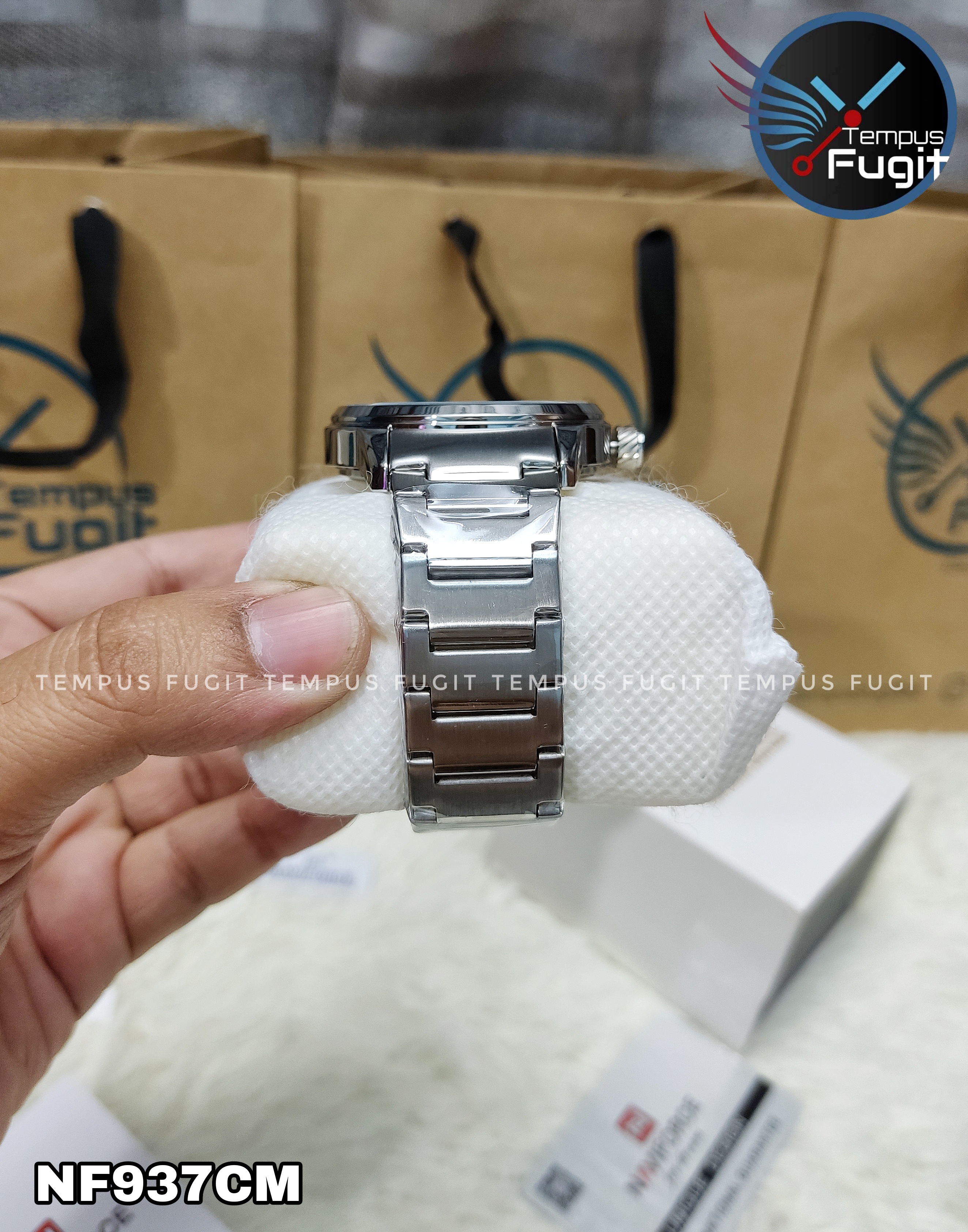 Naviforce 8044 Gents Chain Watch - Blue Dial- Silver Bezel- Silver Chain- TF Code NF937CM_img_8