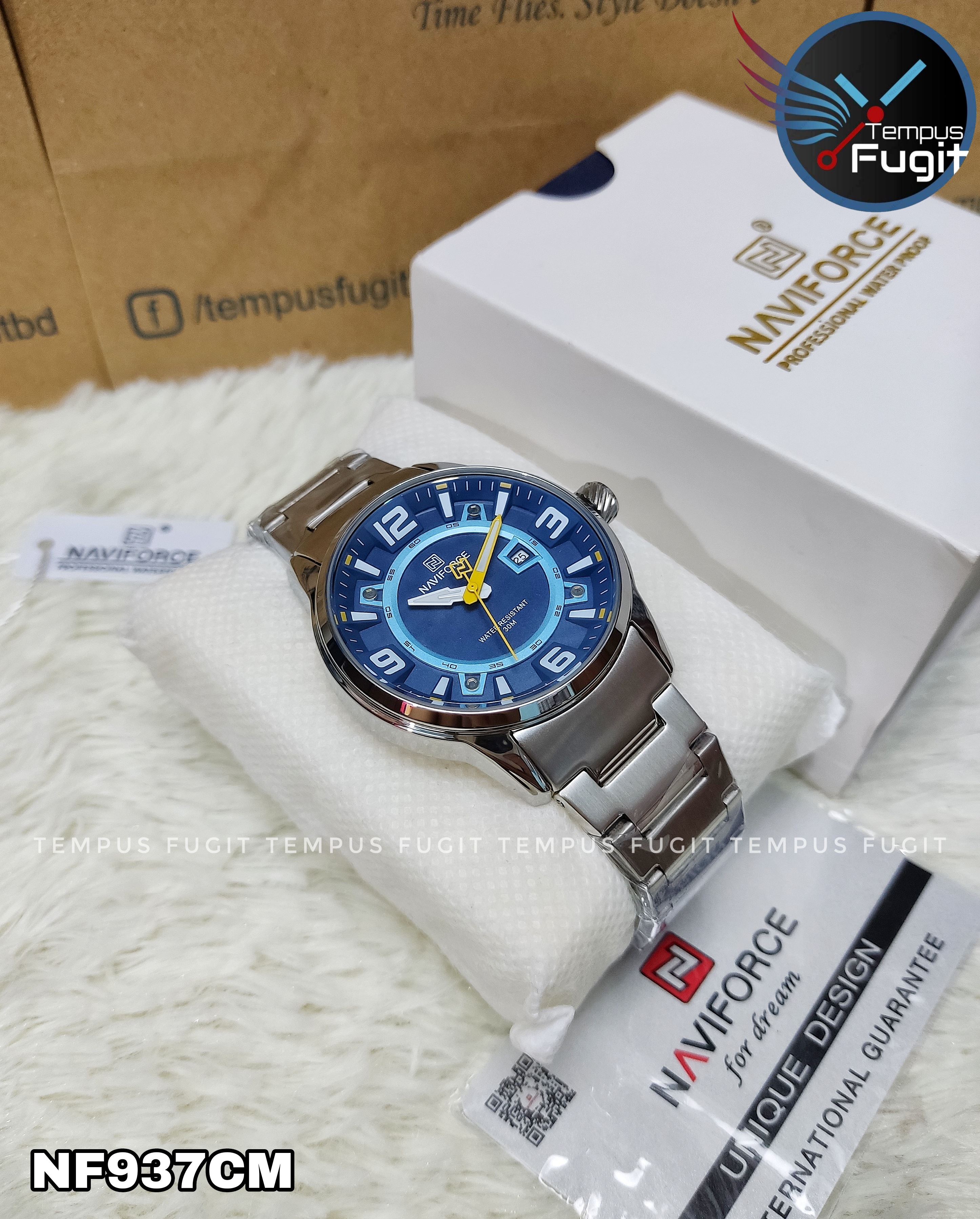 Naviforce 8044 Gents Chain Watch - Blue Dial- Silver Bezel- Silver Chain- TF Code NF937CM_img_10