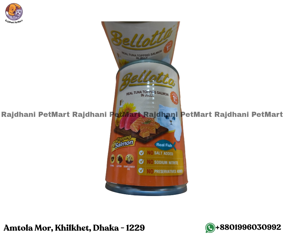 Bellotta Canned Cat Food Real Tuna Topping Salmon In Jelly 400gm
