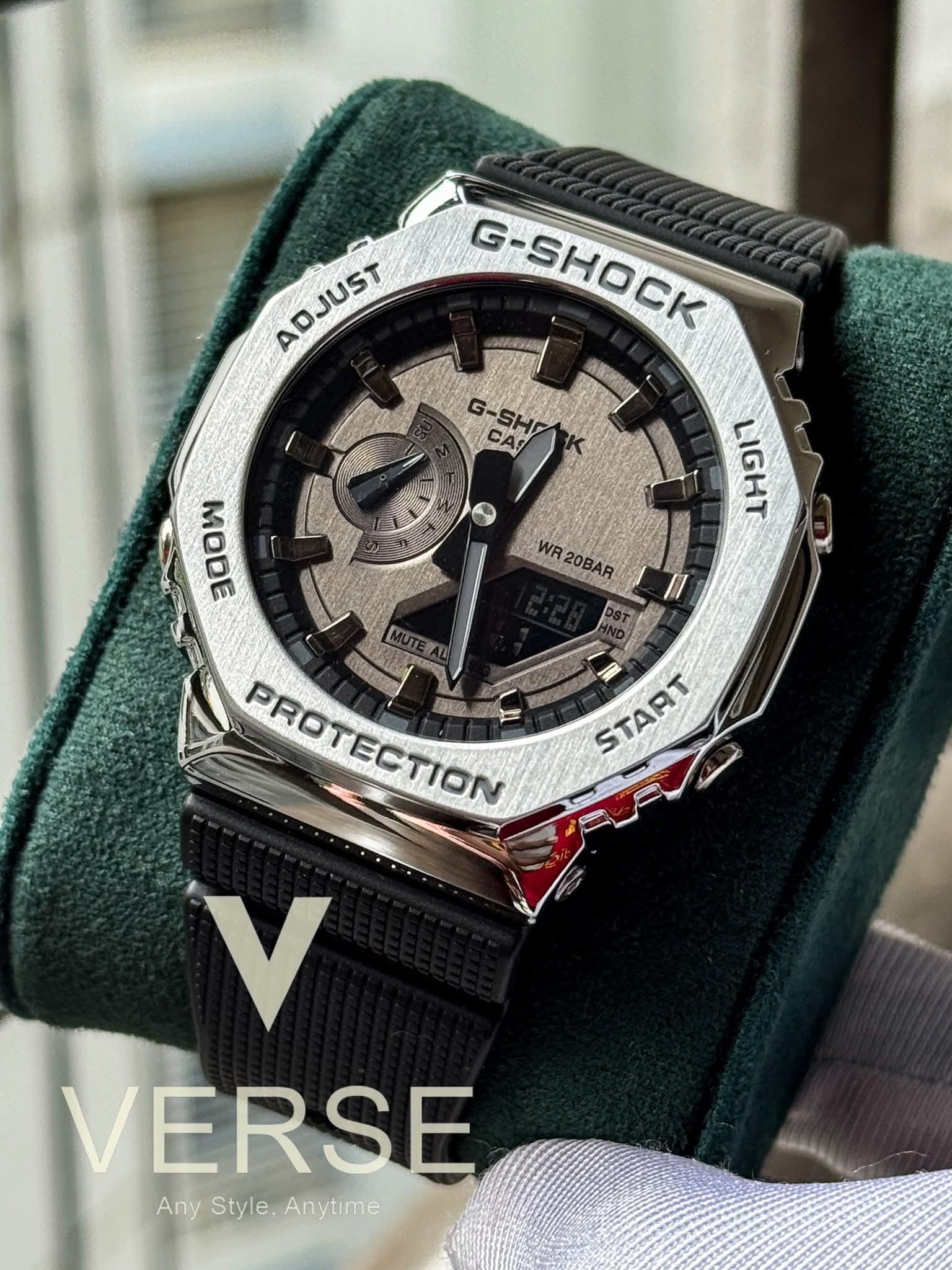 Gshock GA 2100 silver rubber
