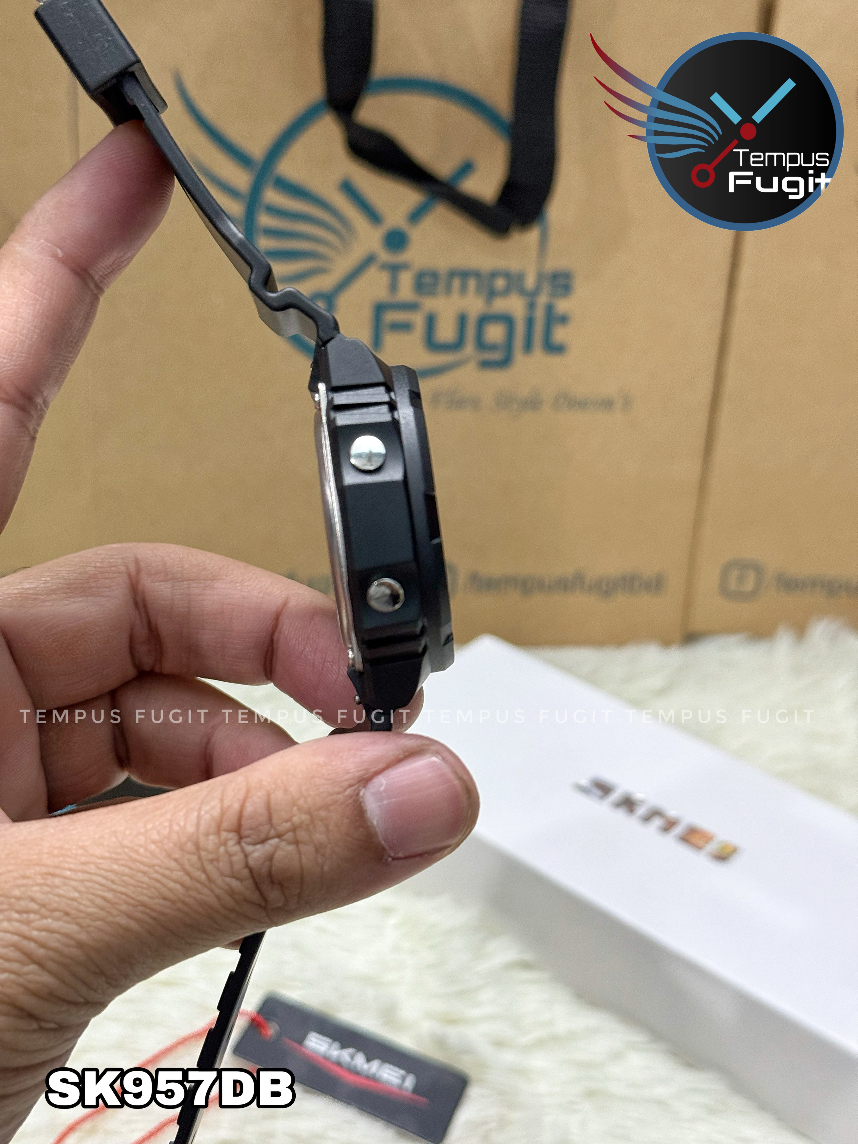 SKMEI 2351 Analogue+Digital Silicone Strap Sports Watch- Black Dial with Silver Markings- Black Bezel- Black Strap- TF Code SK957DB_img_14