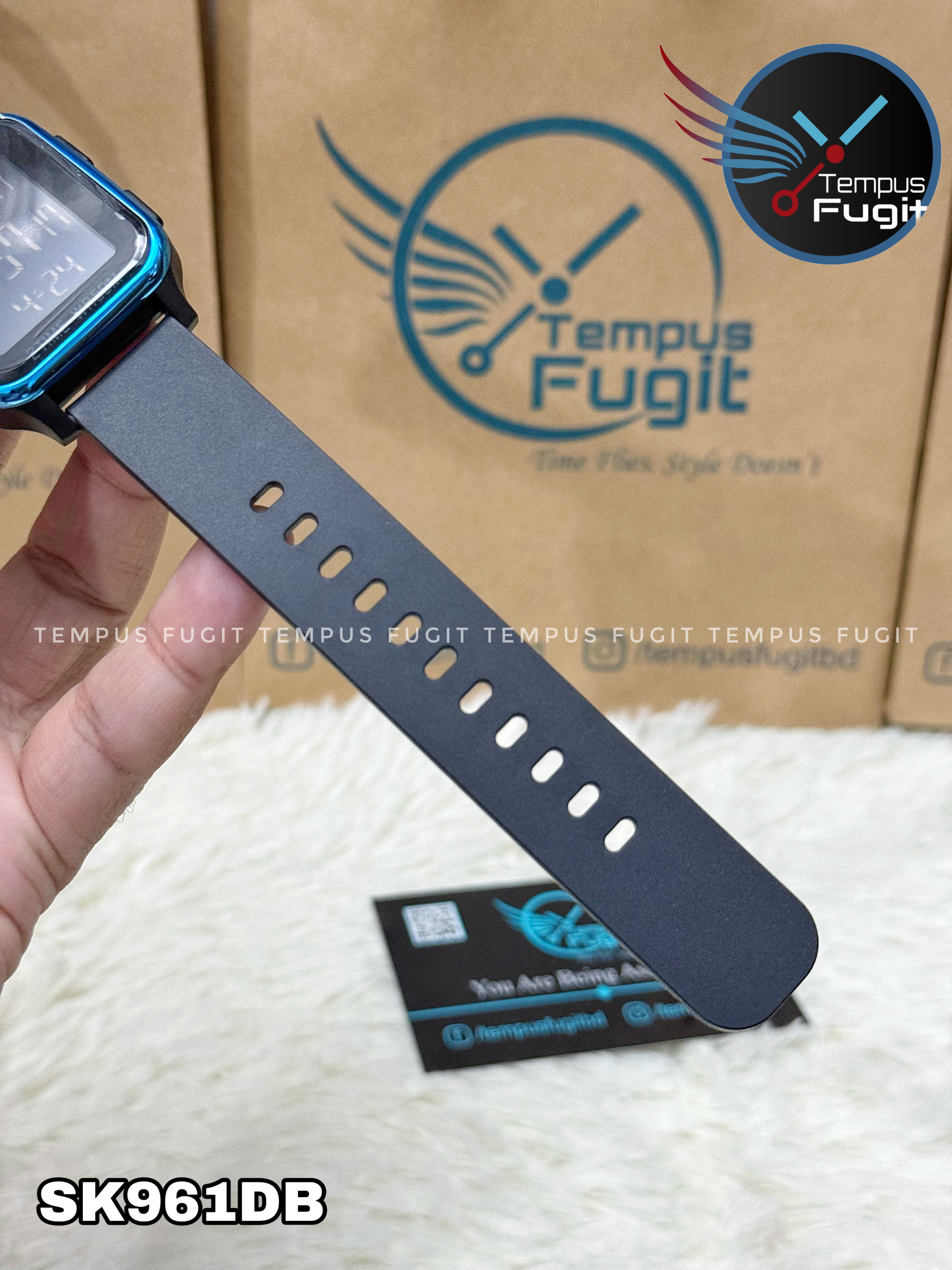 SKMEI 1858 Digital Watch- Black Dial- Blue Bezel- Black Strap- TF Code SK961DB_img_10