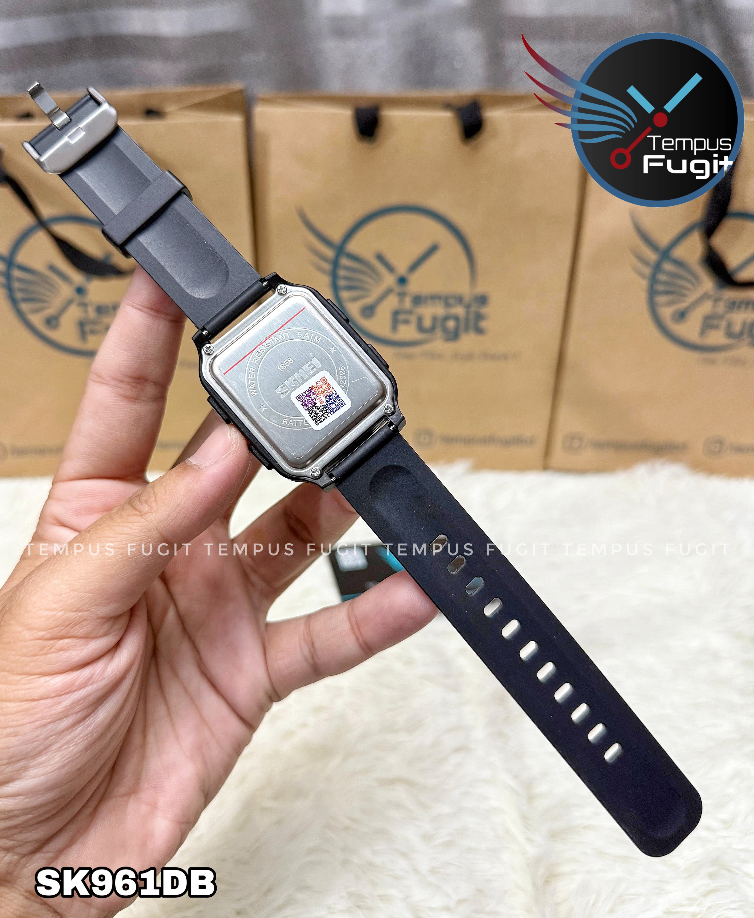 SKMEI 1858 Digital Watch- Black Dial- Blue Bezel- Black Strap- TF Code SK961DB_img_12