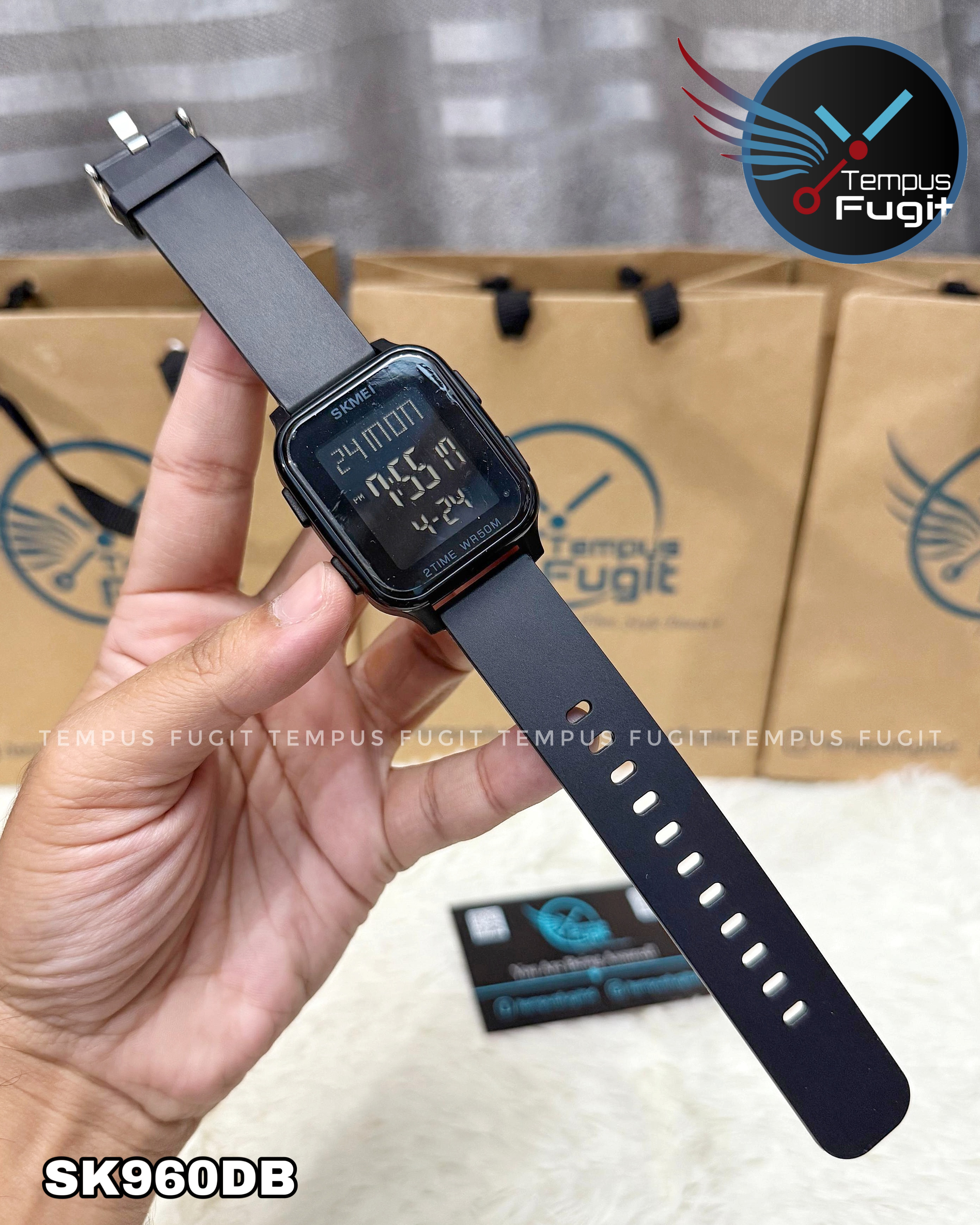 SKMEI 1858 Digital Watch- Black Dial- Black Bezel- Black Strap- TF Code SK960DB_img_9