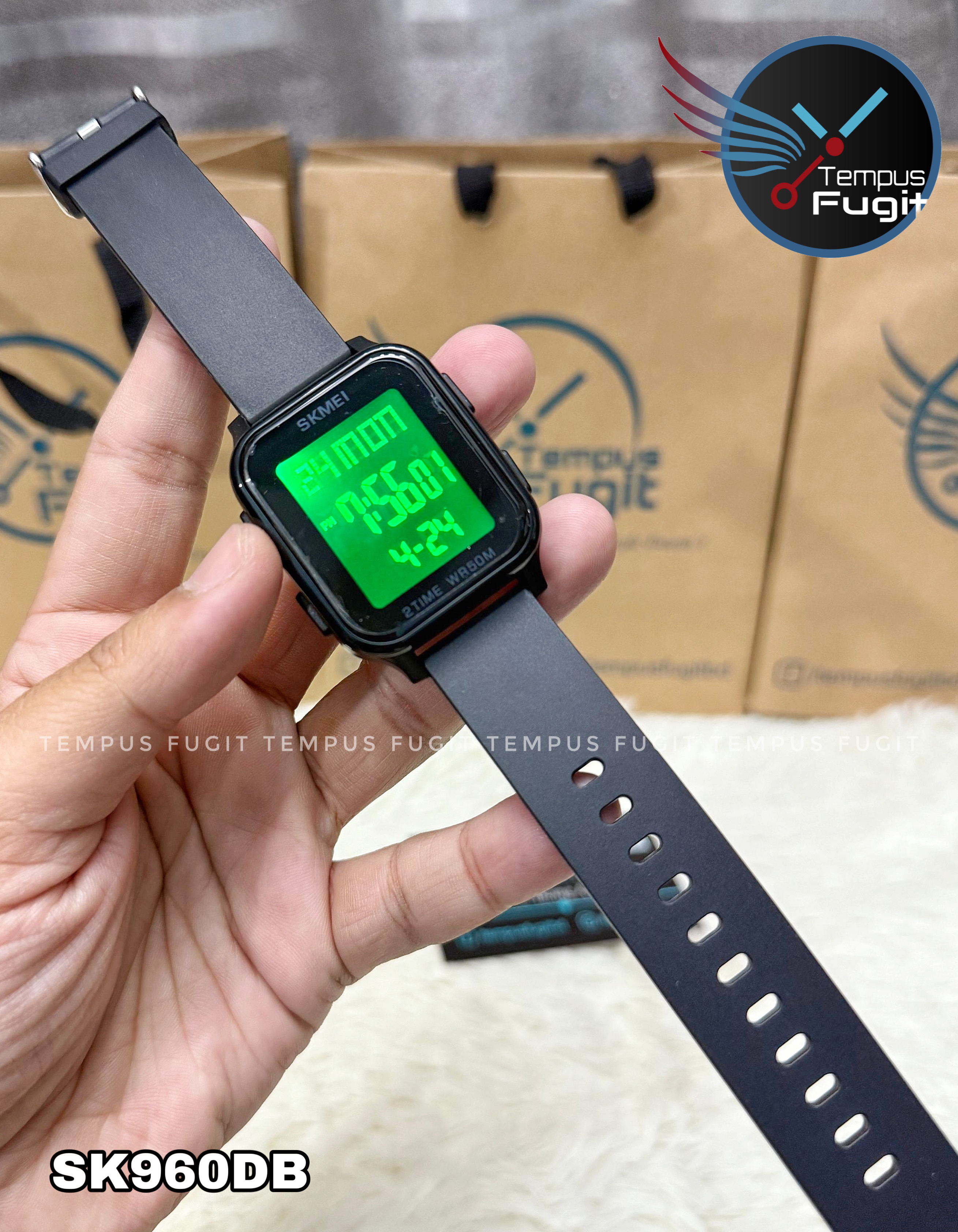 SKMEI 1858 Digital Watch- Black Dial- Black Bezel- Black Strap- TF Code SK960DB_img_13