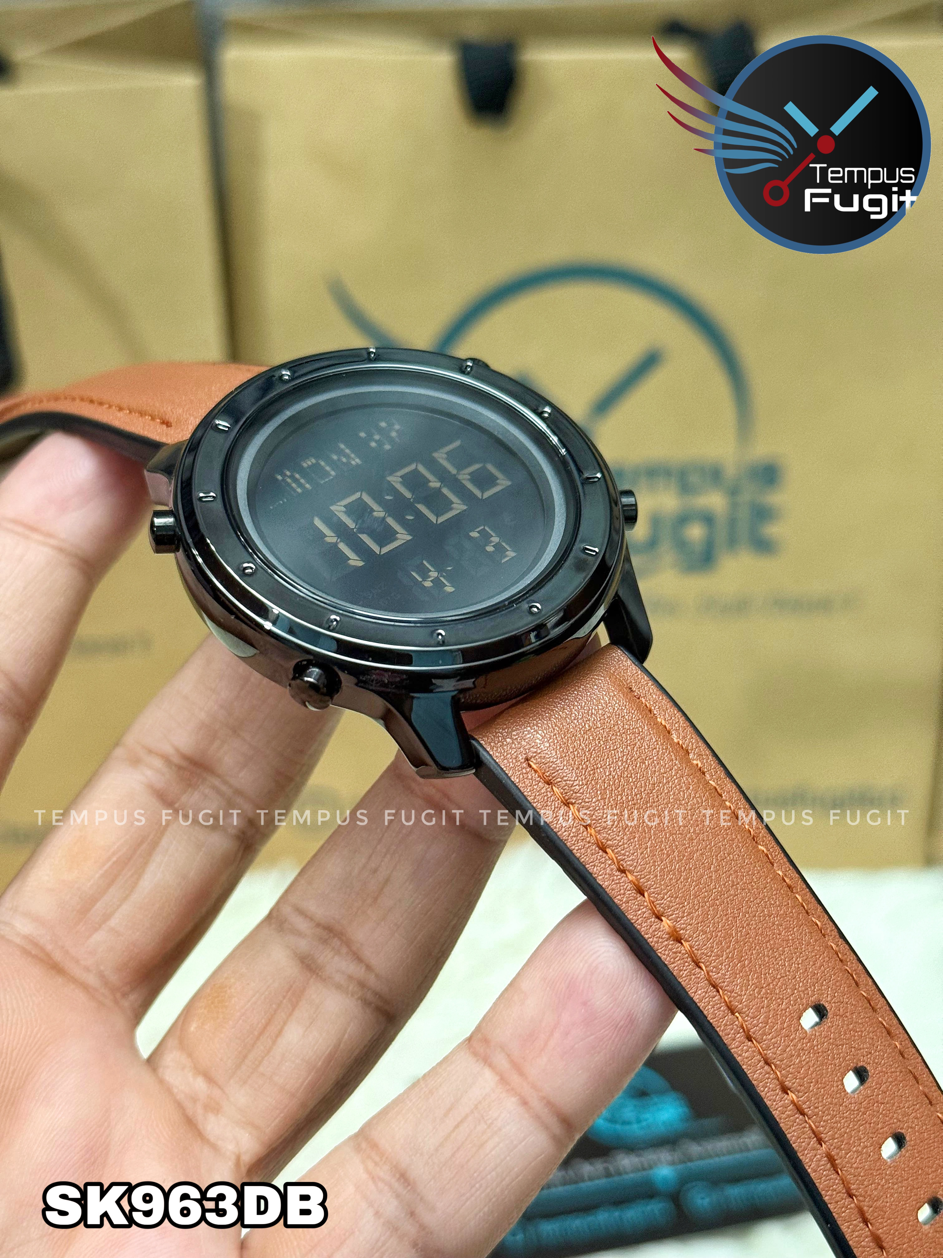 SKMEI 1864 Digital Watch- Black Dial- Black Bezel- Brown Strap- TF Code SK963DB_img_8