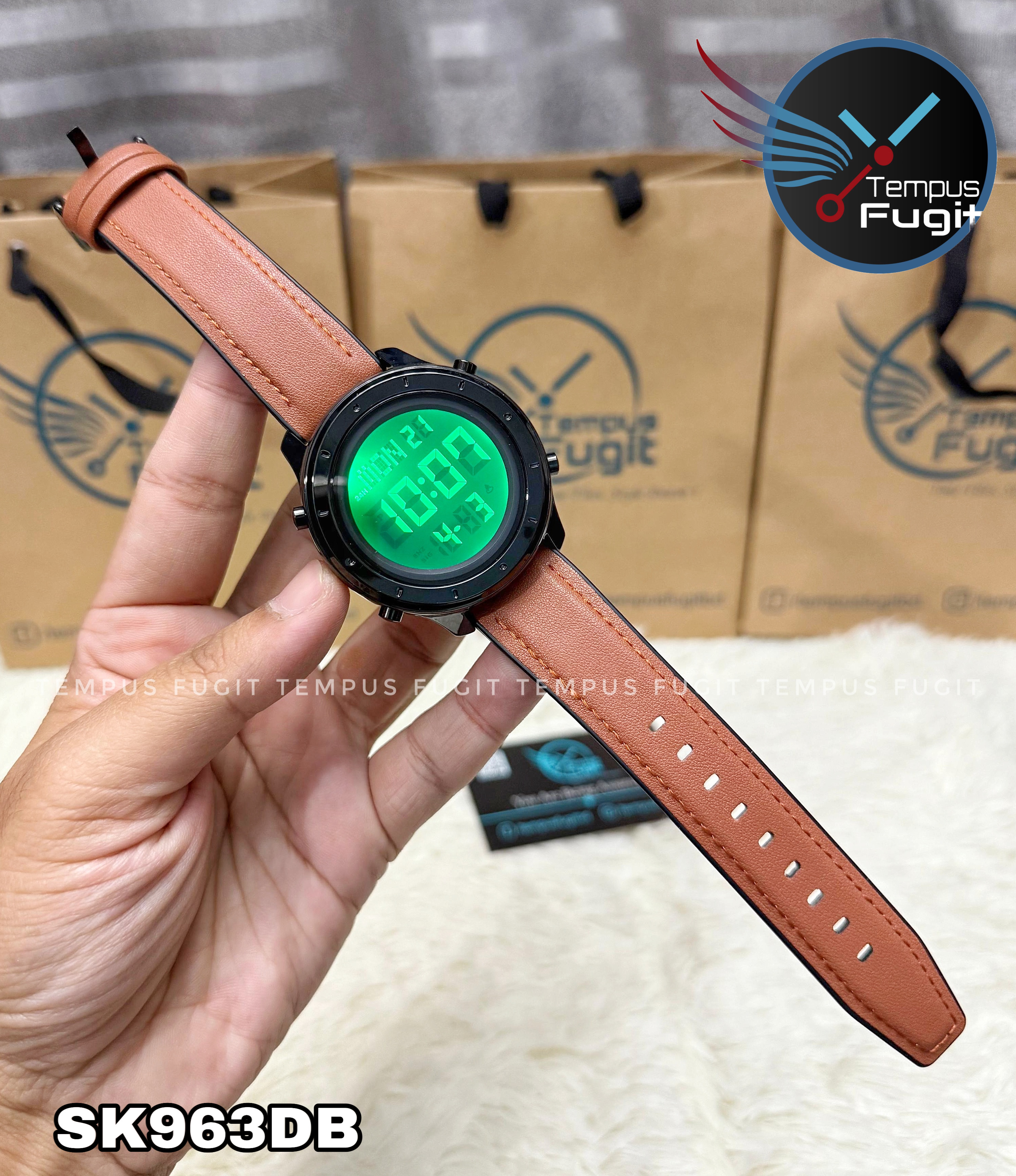 SKMEI 1864 Digital Watch- Black Dial- Black Bezel- Brown Strap- TF Code SK963DB_img_11