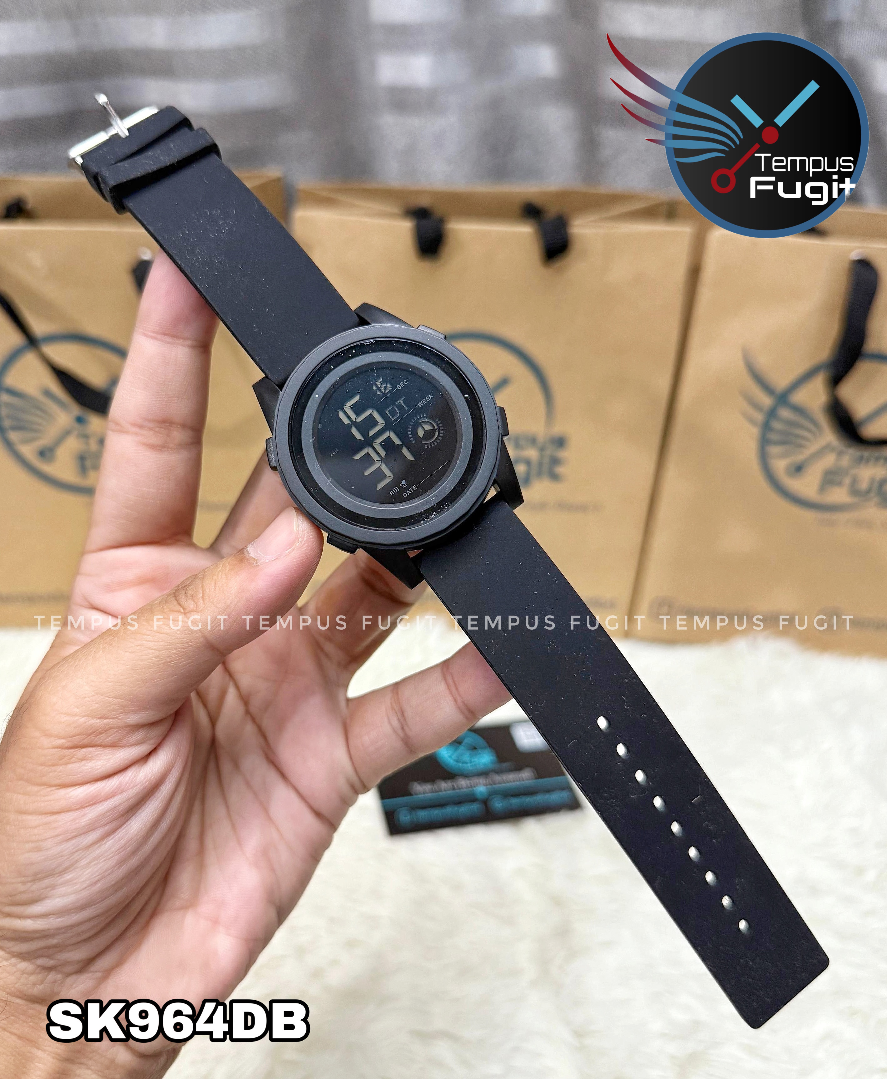 SKMEI 2082 Digital Silicone Sports Watch- Black Dial- Black Bezel- Black Strap- TF Code SK964DB_img_8