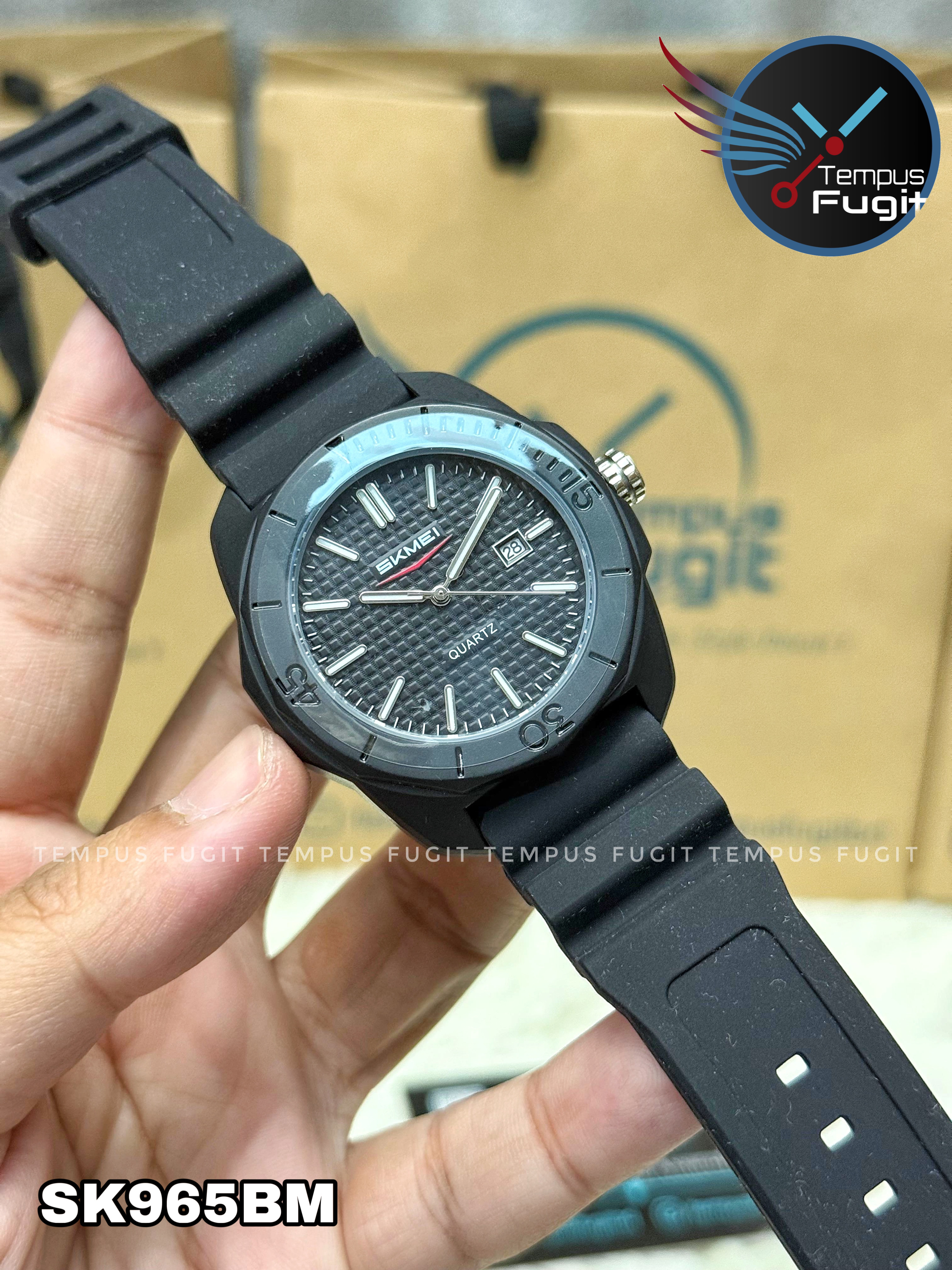 SKMEI 2393 Analogue Silicone Sports Watch- Black (Patterned) Dial- Black Bezel- Black Strap- TF Code SK965BM_img_9