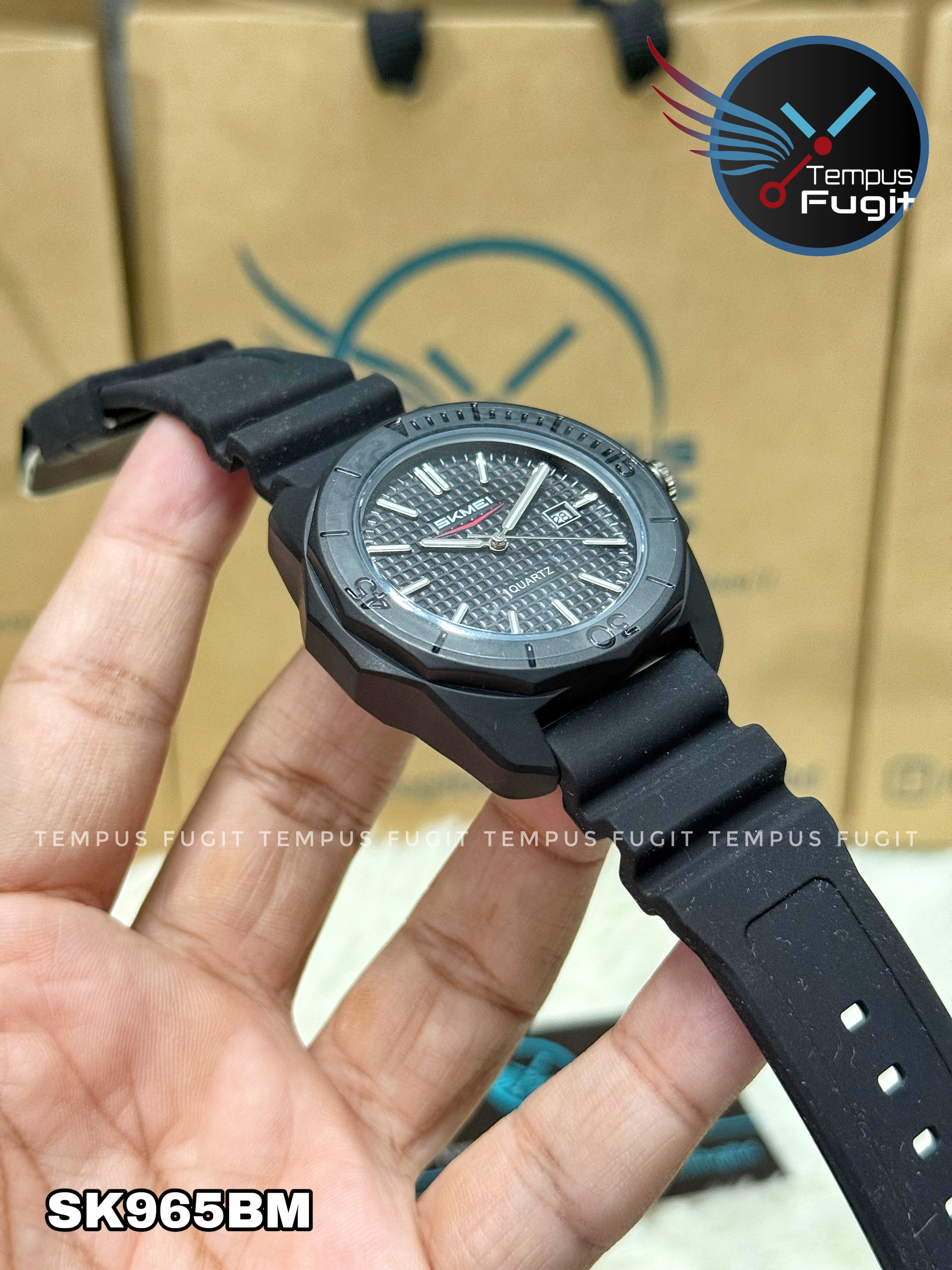 SKMEI 2393 Analogue Silicone Sports Watch- Black (Patterned) Dial- Black Bezel- Black Strap- TF Code SK965BM_img_10