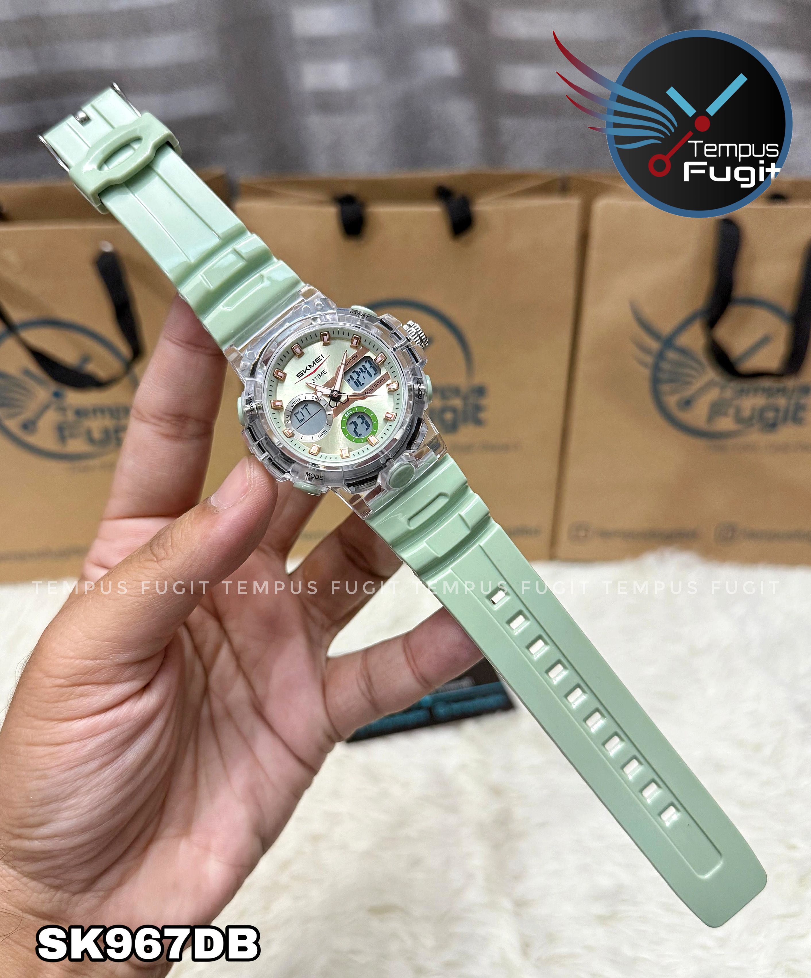 SKMEI 2386 Analogue+Digital Silicone Sports Watch- Paste Dial- Transparent Bezel- Paste Strap- TF Code SK967DB_img_7