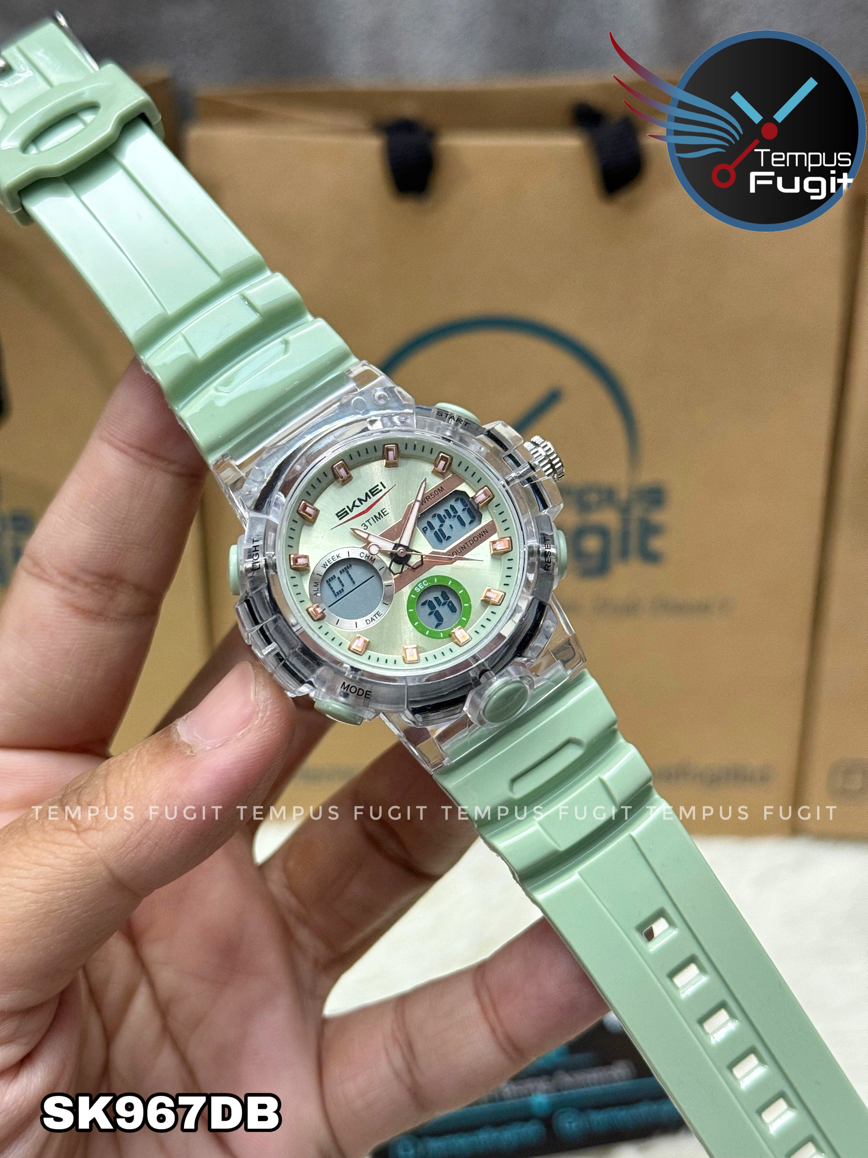 SKMEI 2386 Analogue+Digital Silicone Sports Watch- Paste Dial- Transparent Bezel- Paste Strap- TF Code SK967DB_img_8