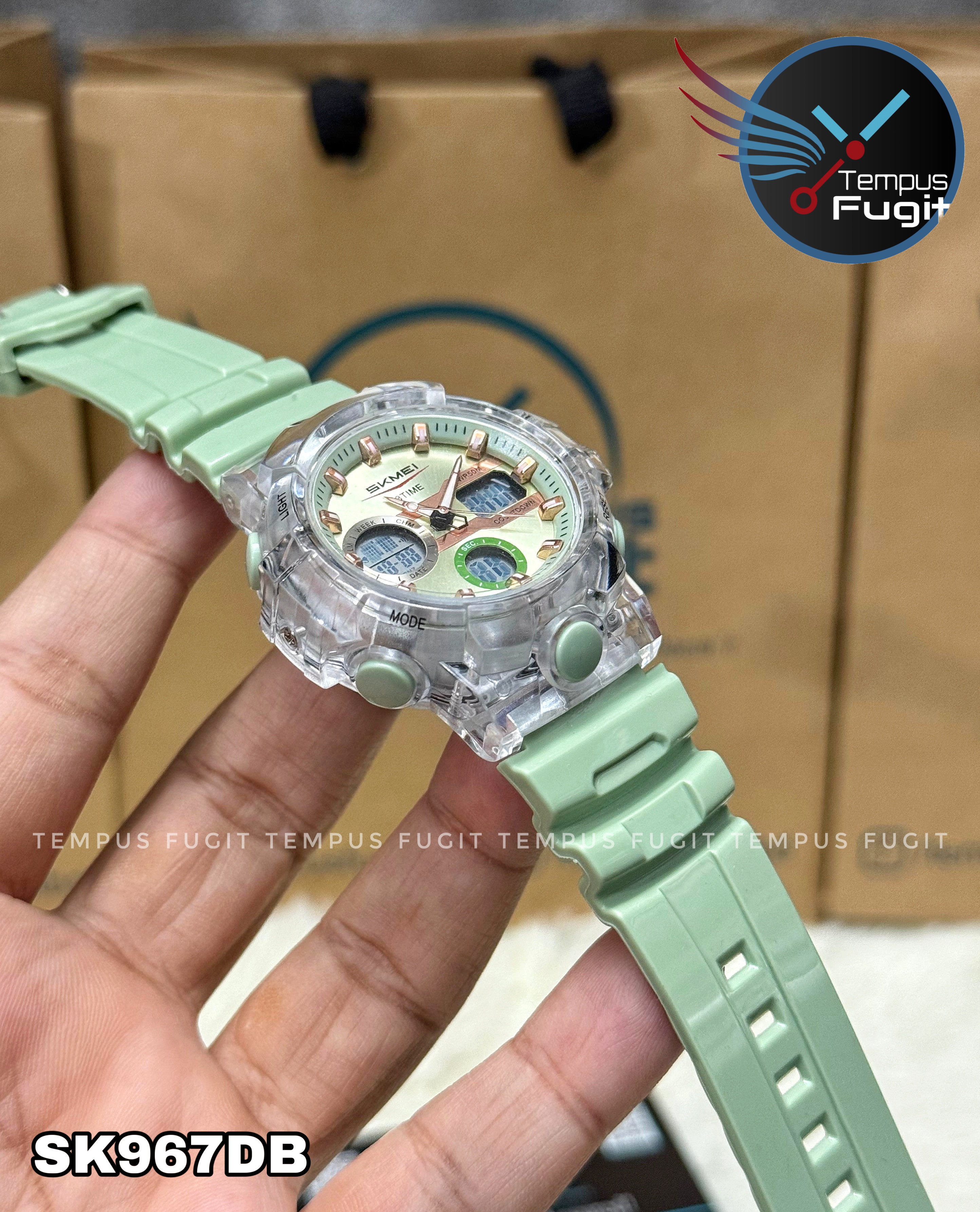 SKMEI 2386 Analogue+Digital Silicone Sports Watch- Paste Dial- Transparent Bezel- Paste Strap- TF Code SK967DB_img_9