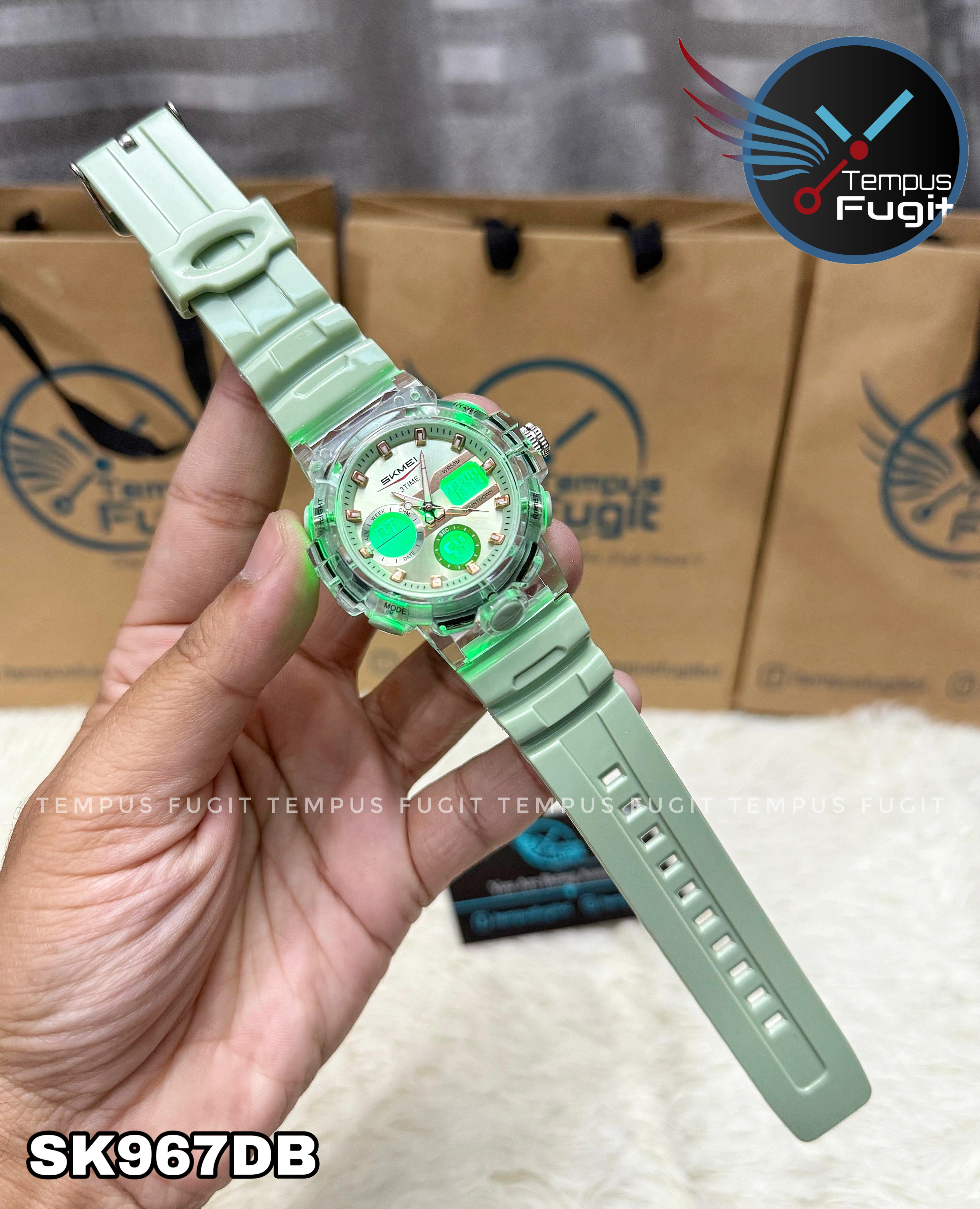 SKMEI 2386 Analogue+Digital Silicone Sports Watch- Paste Dial- Transparent Bezel- Paste Strap- TF Code SK967DB_img_11