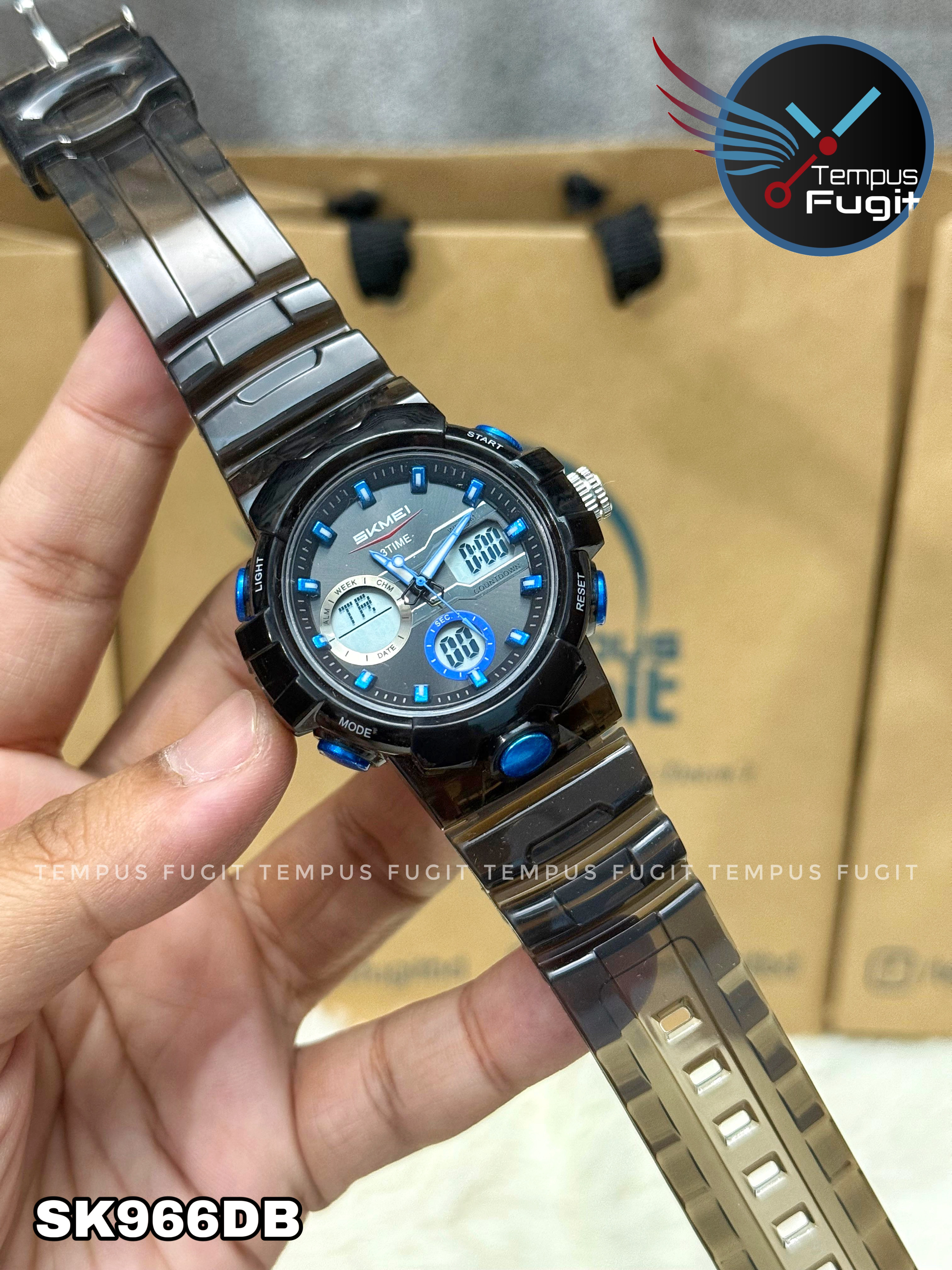 SKMEI 2386 Analogue+Digital Silicone Strap Sports Watch- Black Dial with Blue Markings- Black Bezel- Black Strap- TF Code SK966DB_img_11