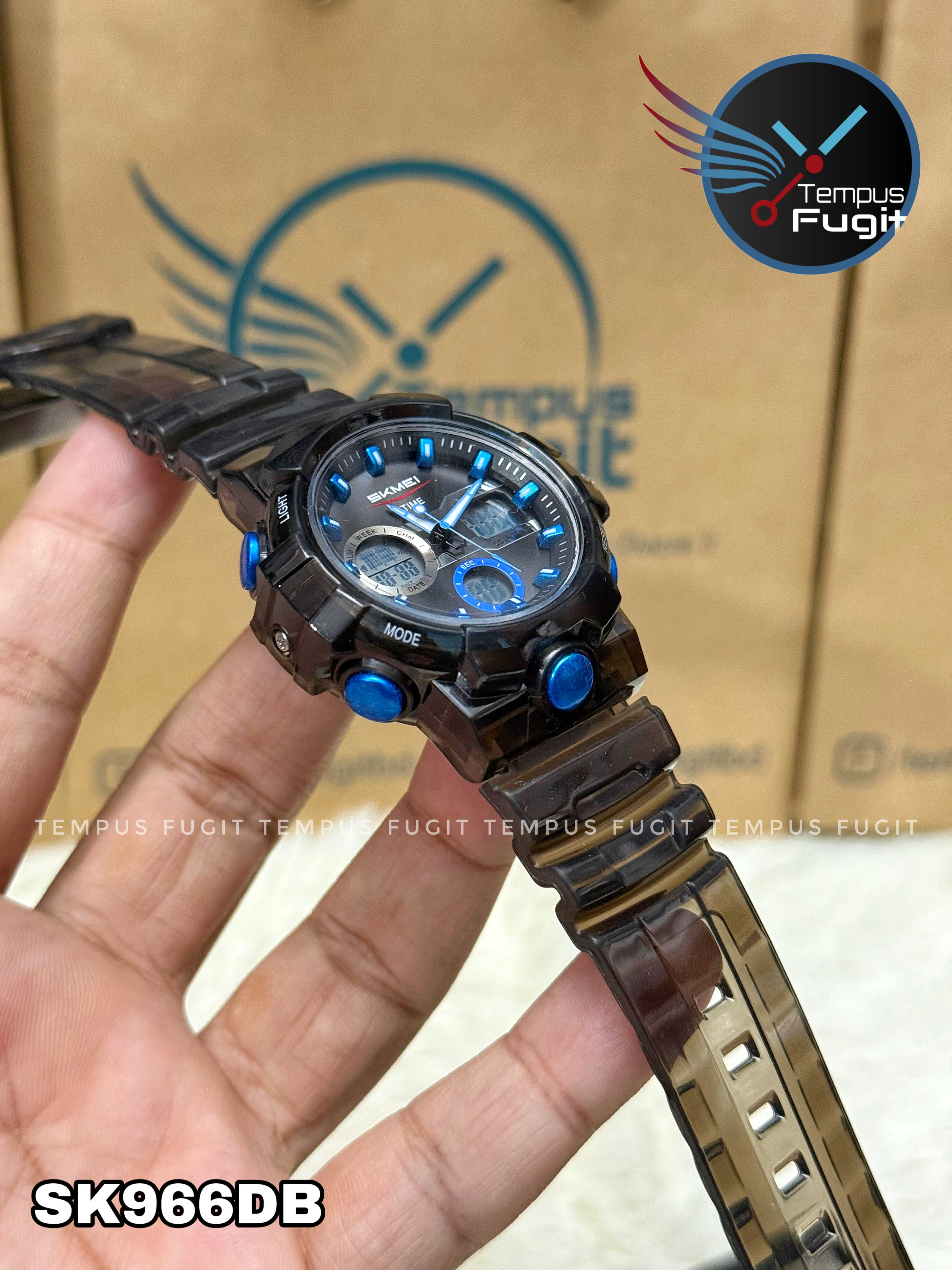 SKMEI 2386 Analogue+Digital Silicone Strap Sports Watch- Black Dial with Blue Markings- Black Bezel- Black Strap- TF Code SK966DB_img_12