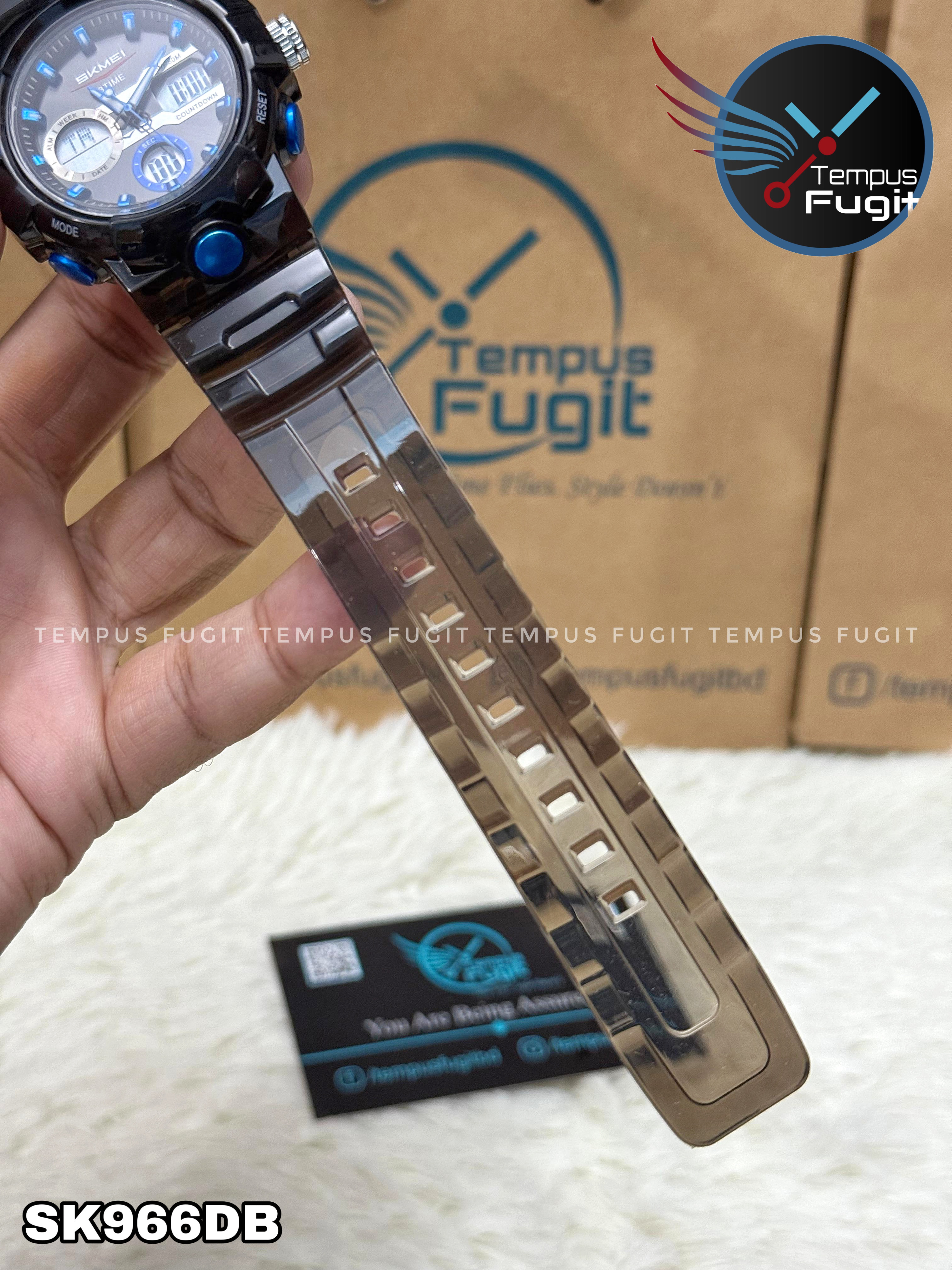 SKMEI 2386 Analogue+Digital Silicone Strap Sports Watch- Black Dial with Blue Markings- Black Bezel- Black Strap- TF Code SK966DB_img_13