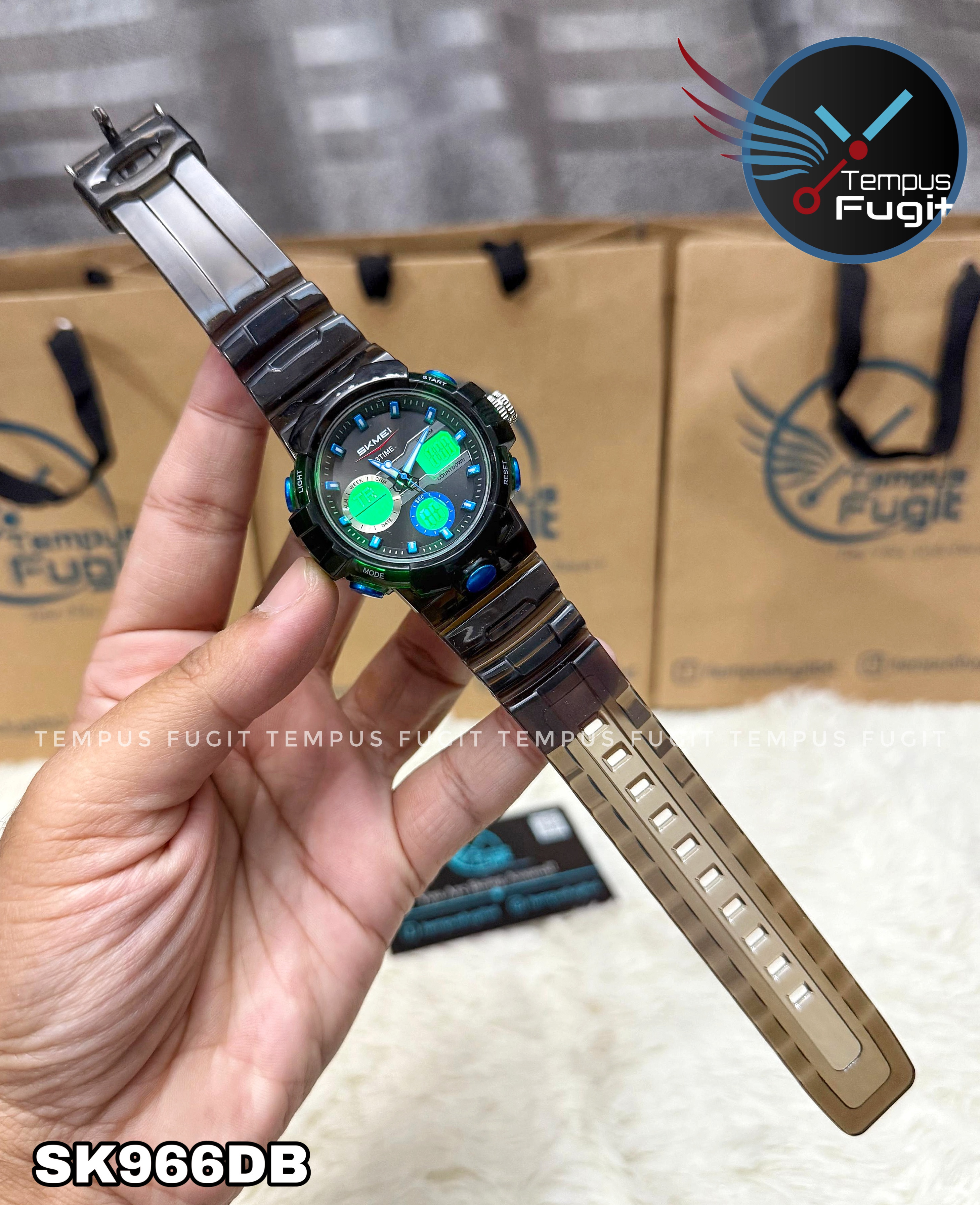 SKMEI 2386 Analogue+Digital Silicone Strap Sports Watch- Black Dial with Blue Markings- Black Bezel- Black Strap- TF Code SK966DB_img_14