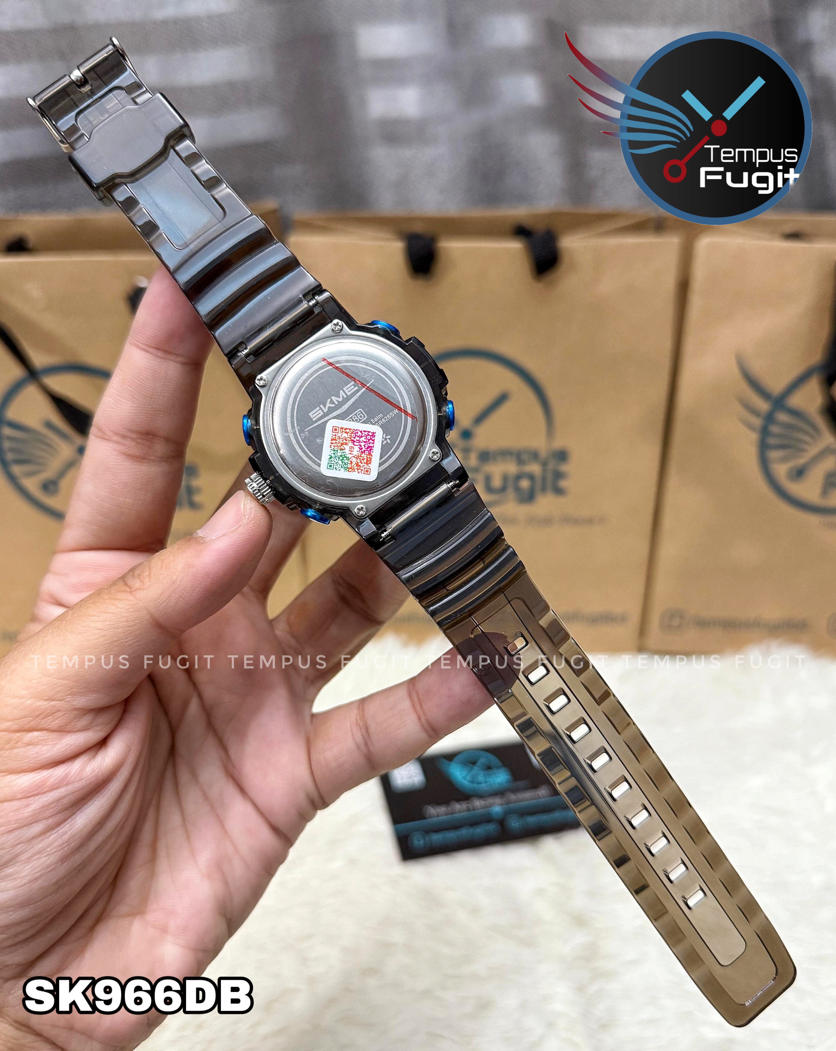 SKMEI 2386 Analogue+Digital Silicone Strap Sports Watch- Black Dial with Blue Markings- Black Bezel- Black Strap- TF Code SK966DB_img_15