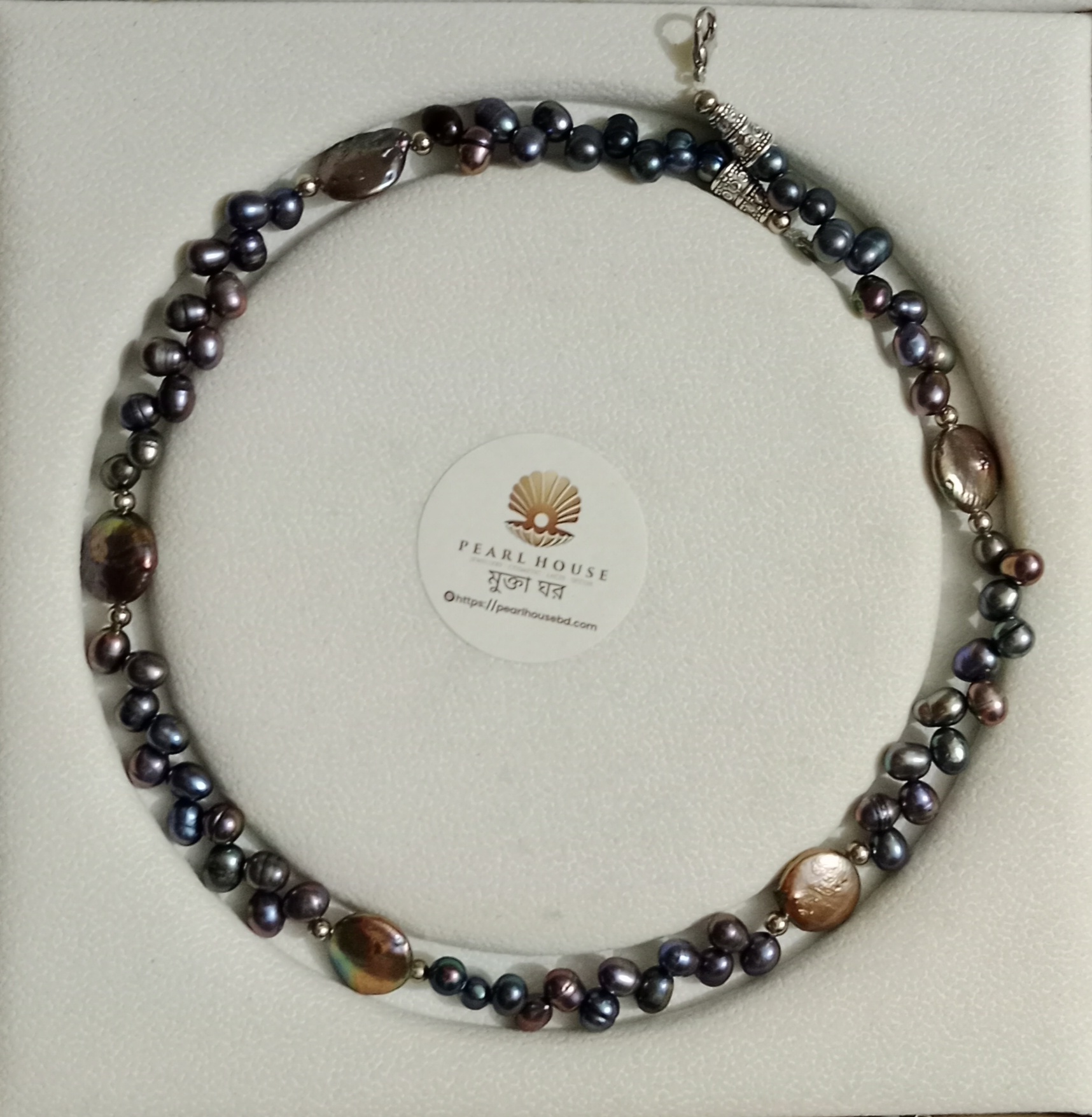 One layer Sea Blue Pearl necklace_img_0