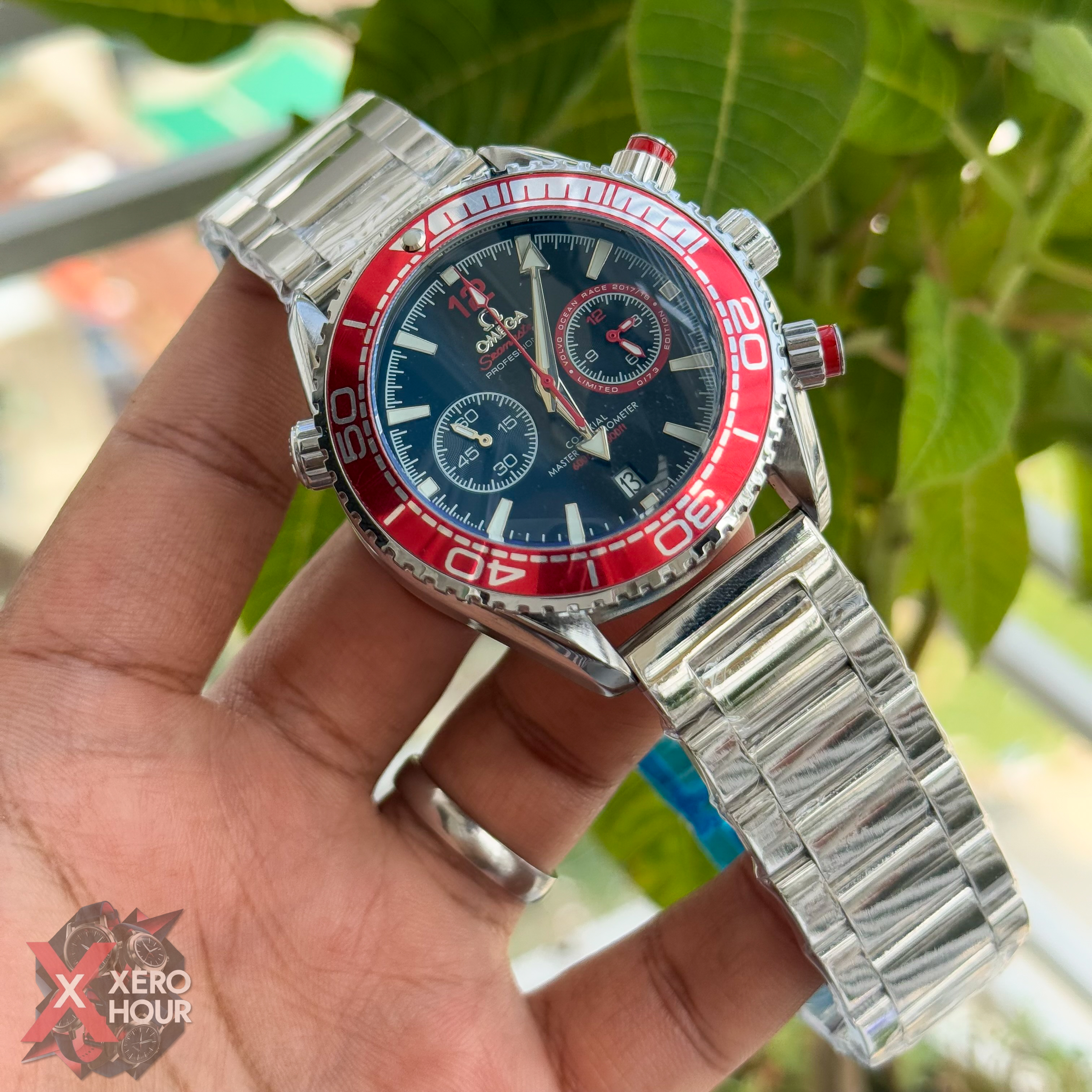 Omega Seamaster Chronograph | SE | Red Bezel Black Dial