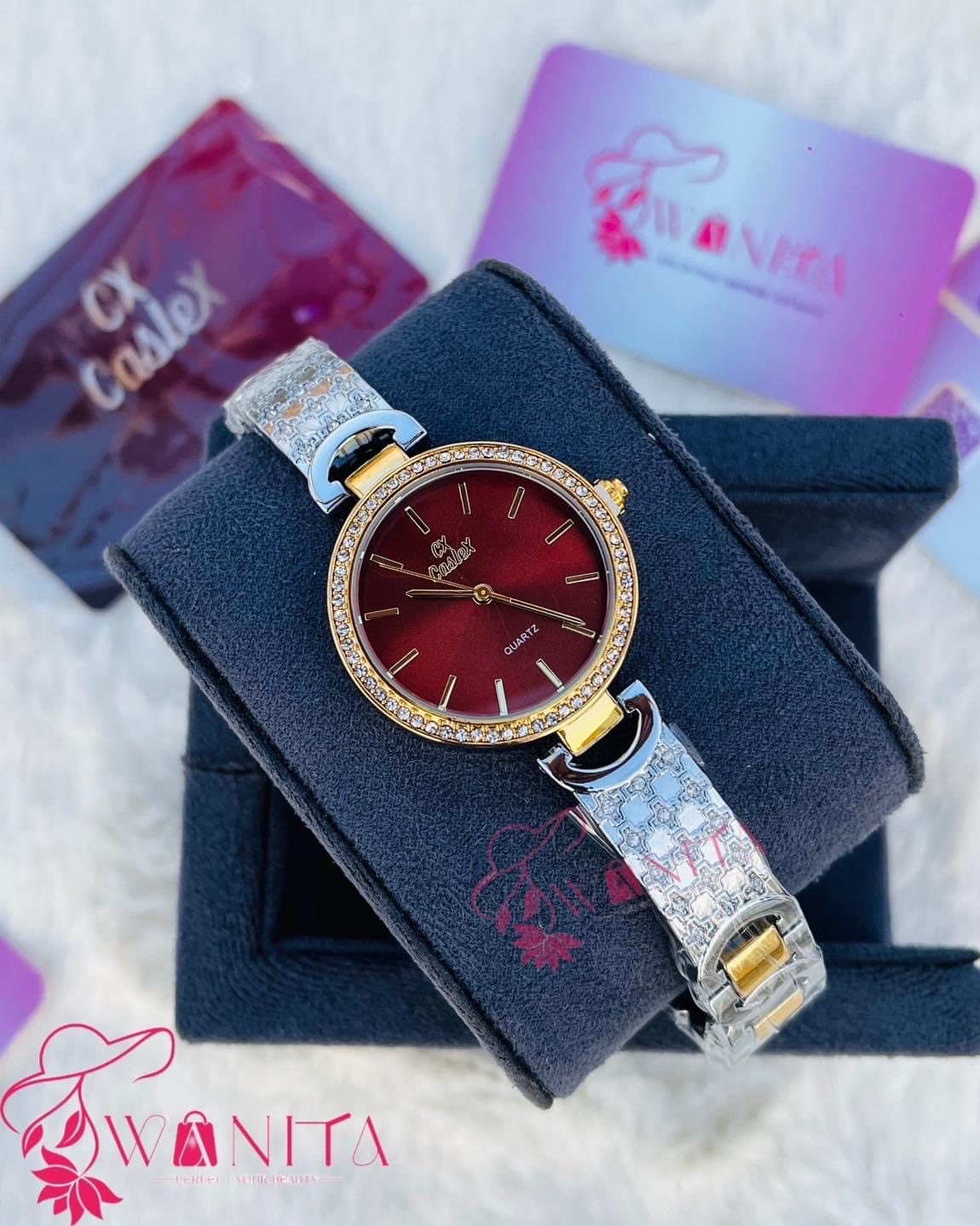 Original Caslex Ladies Merun Dial Watch