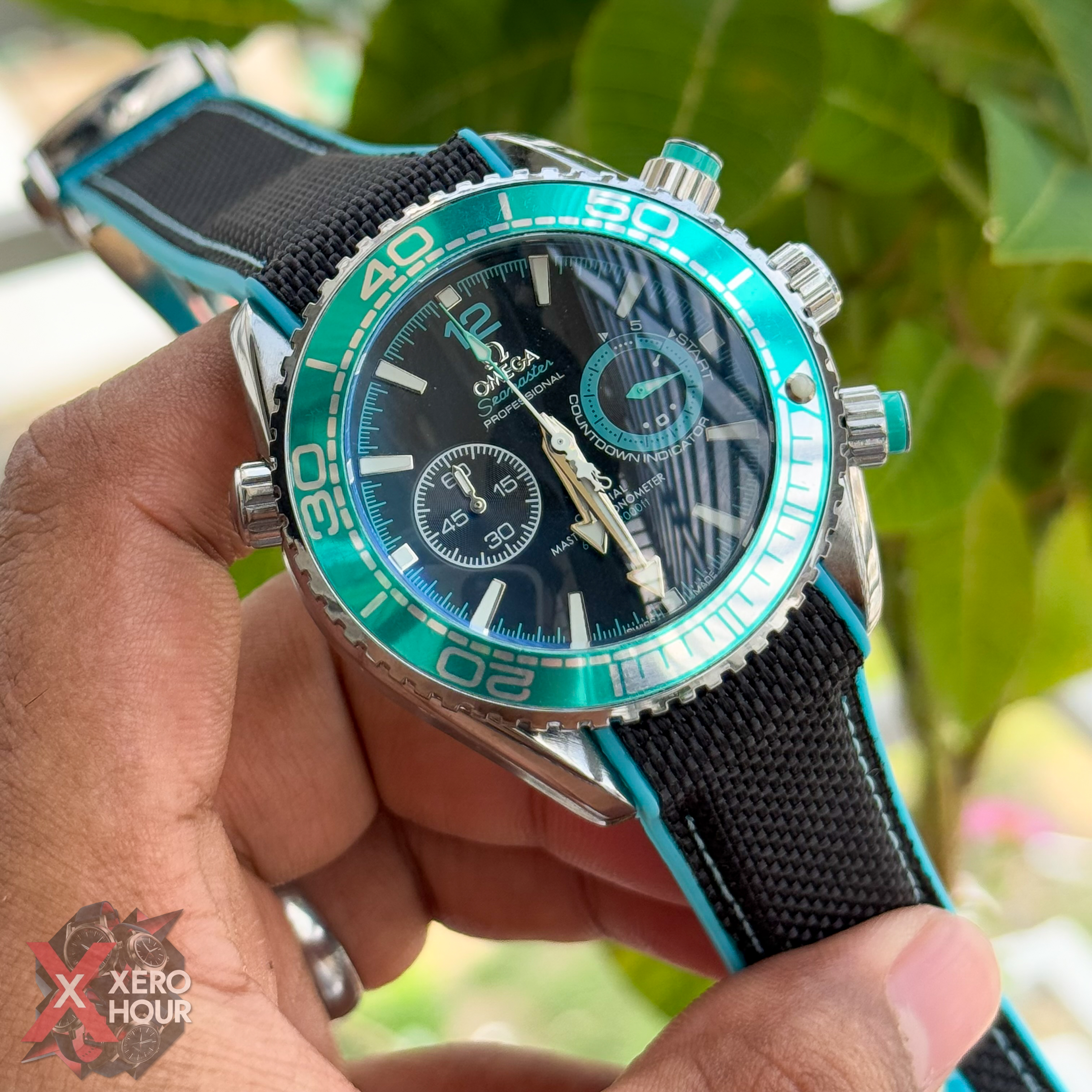 Omega seamaster Chronograph | Nylon strap | Cyan Tiffany_img_3