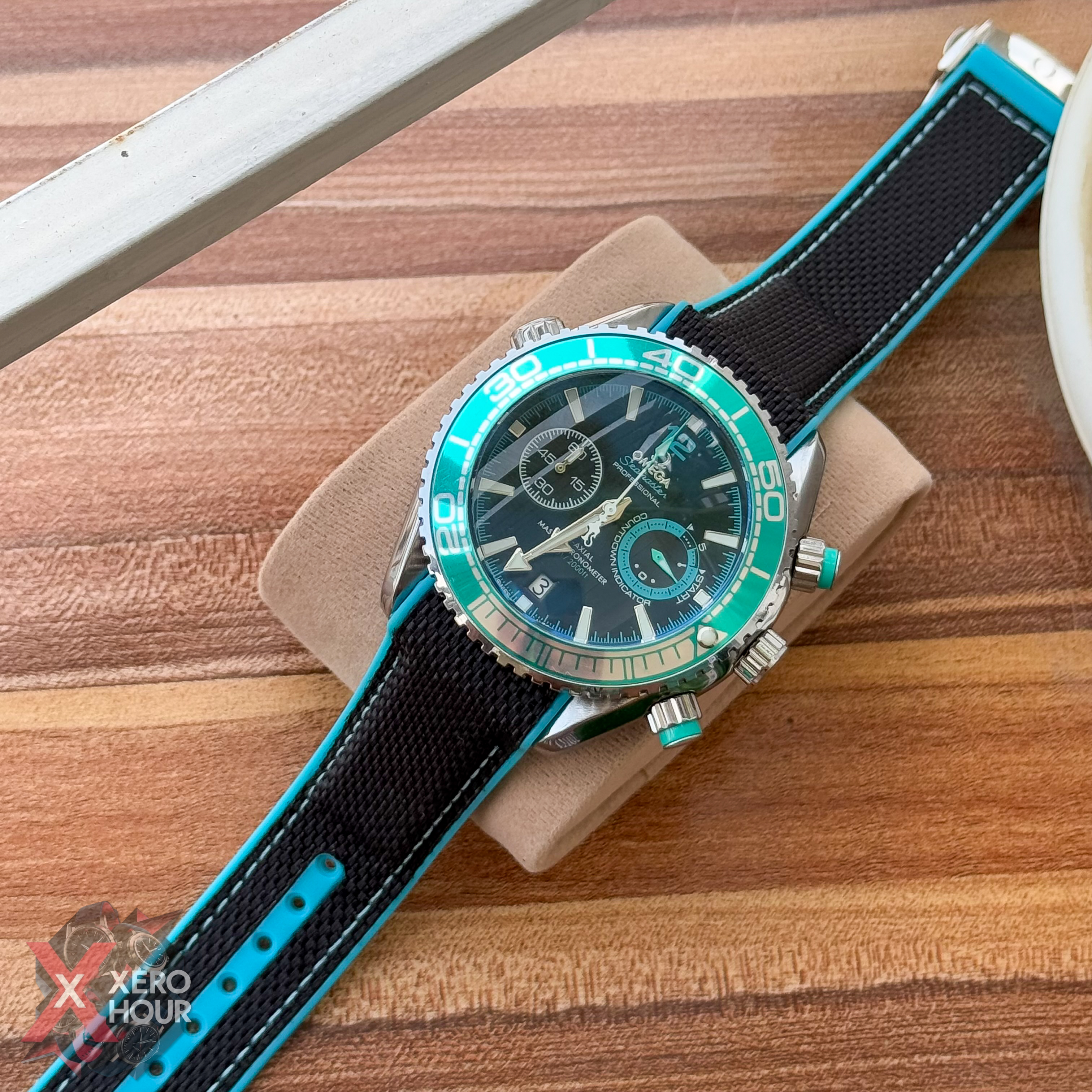 Omega seamaster Chronograph | Nylon strap | Cyan Tiffany_img_4