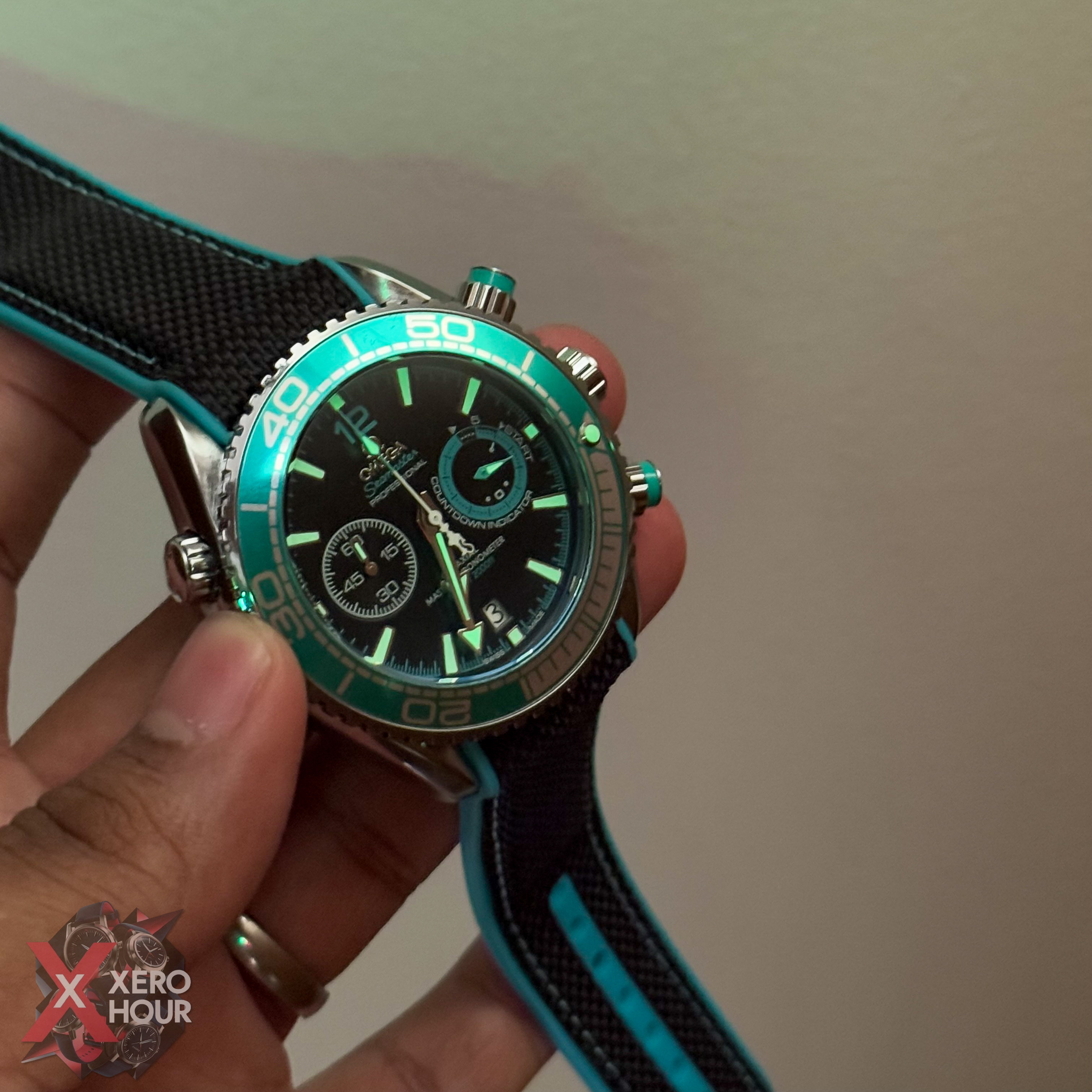 Omega seamaster Chronograph | Nylon strap | Cyan Tiffany_img_6