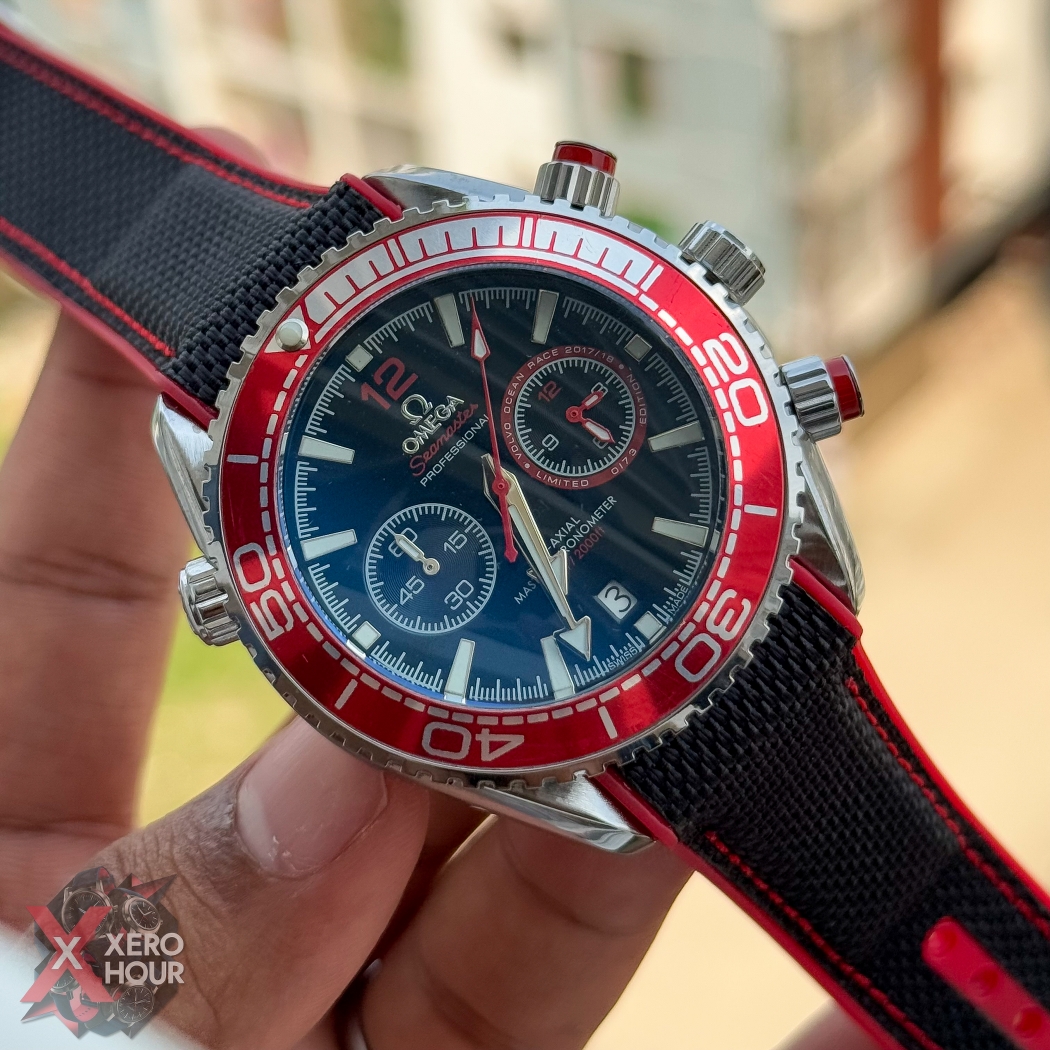 Omega seamaster Chronograph | Nylon strap | Red bezel_img_1