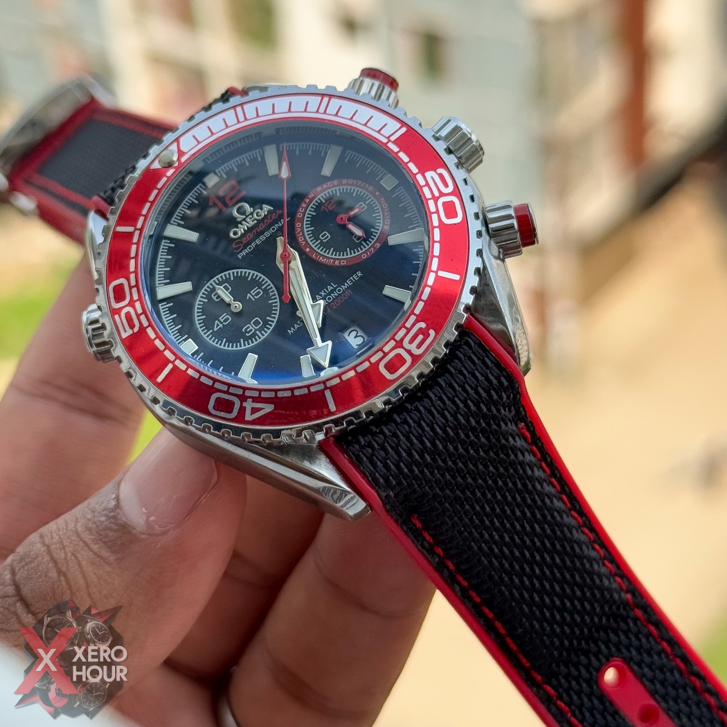 Omega seamaster Chronograph | Nylon strap | Red bezel_img_2
