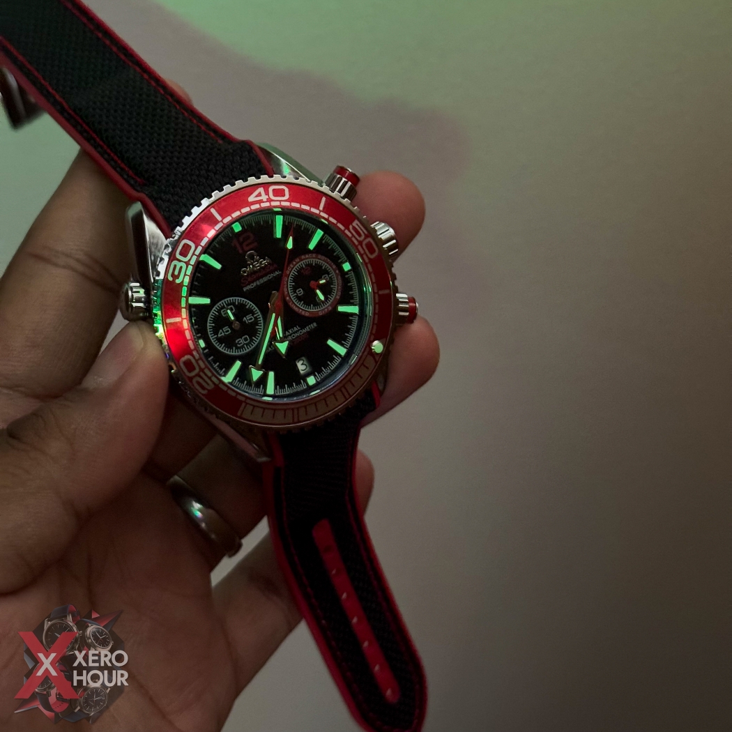 Omega seamaster Chronograph | Nylon strap | Red bezel_img_11
