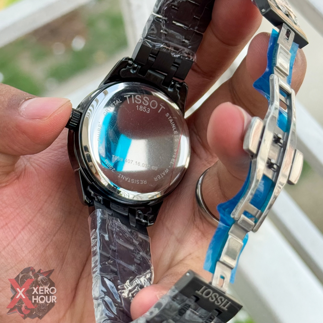 Tissot Plain Dial Date just | Full Formal | Full Black matte glossy mixed | Dot matrix dial_img_3