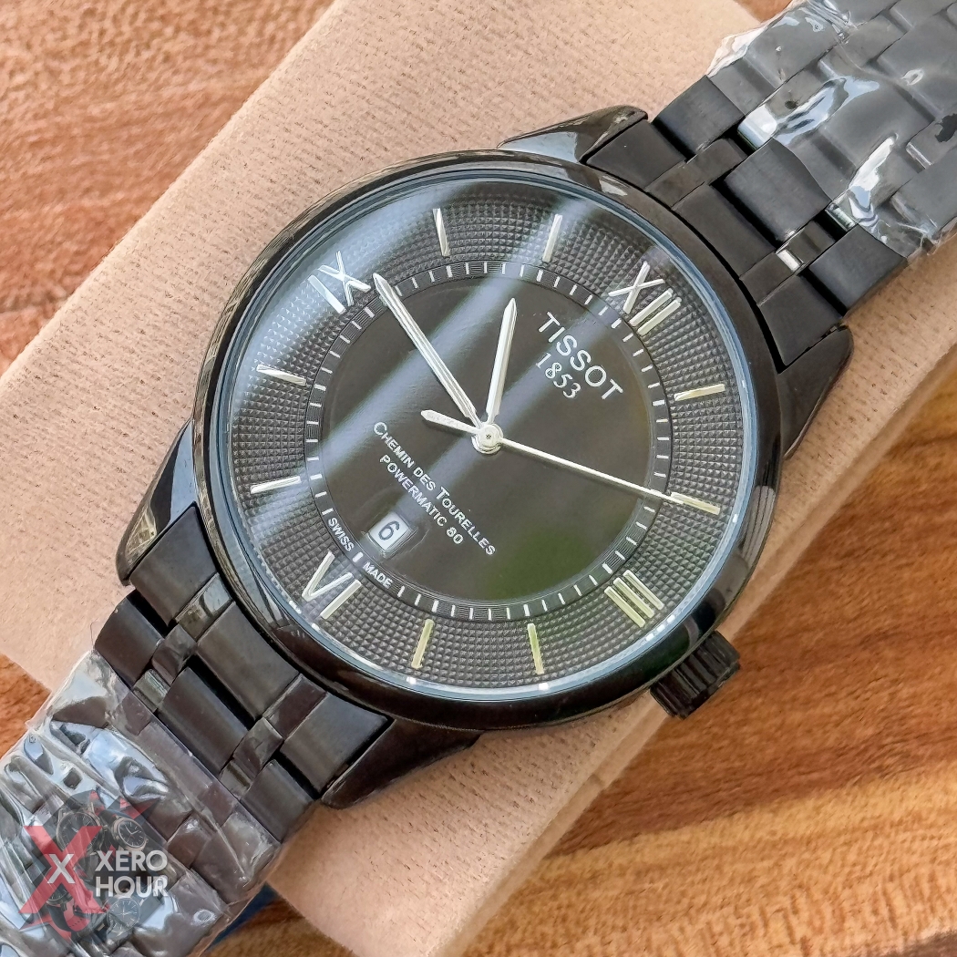 Tissot Plain Dial Date just | Full Formal | Full Black matte glossy mixed | Dot matrix dial_img_5