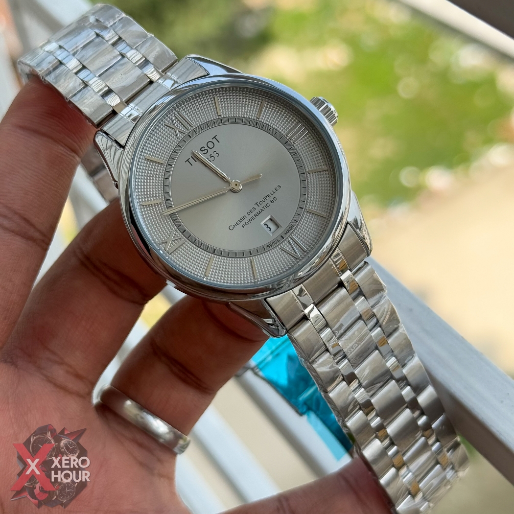 Tissot Plain dial Date just | Dot matrix dial | Grey Dial