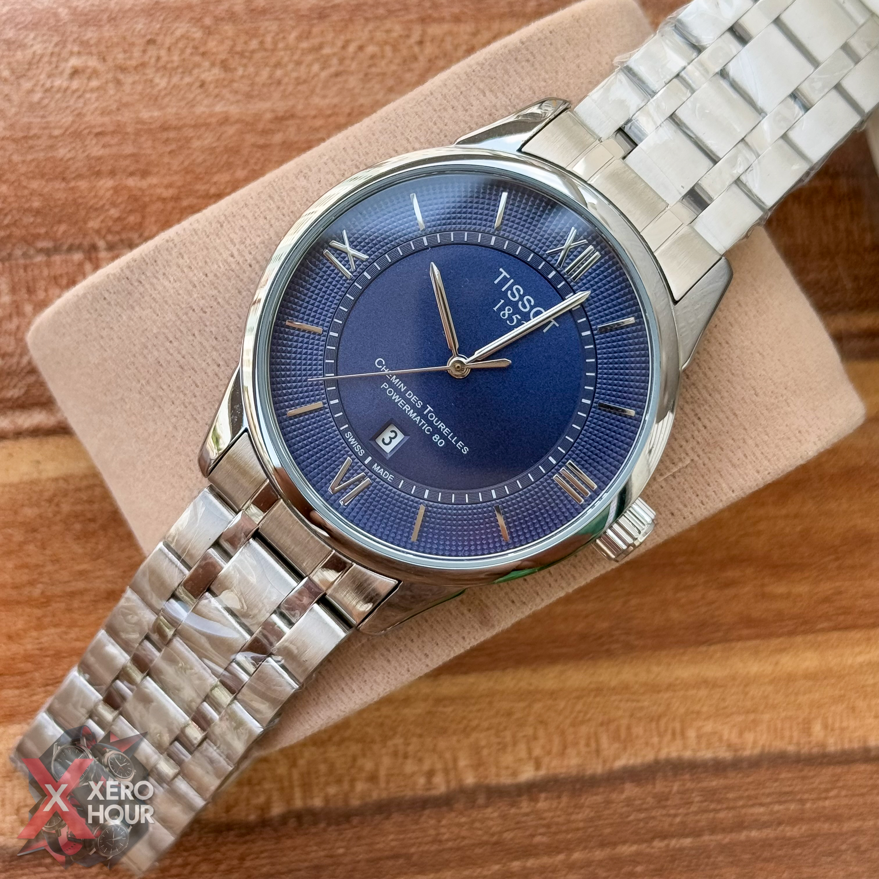 Tissot Plain dial Date just | Dot matrix dial | Silver BLue dial